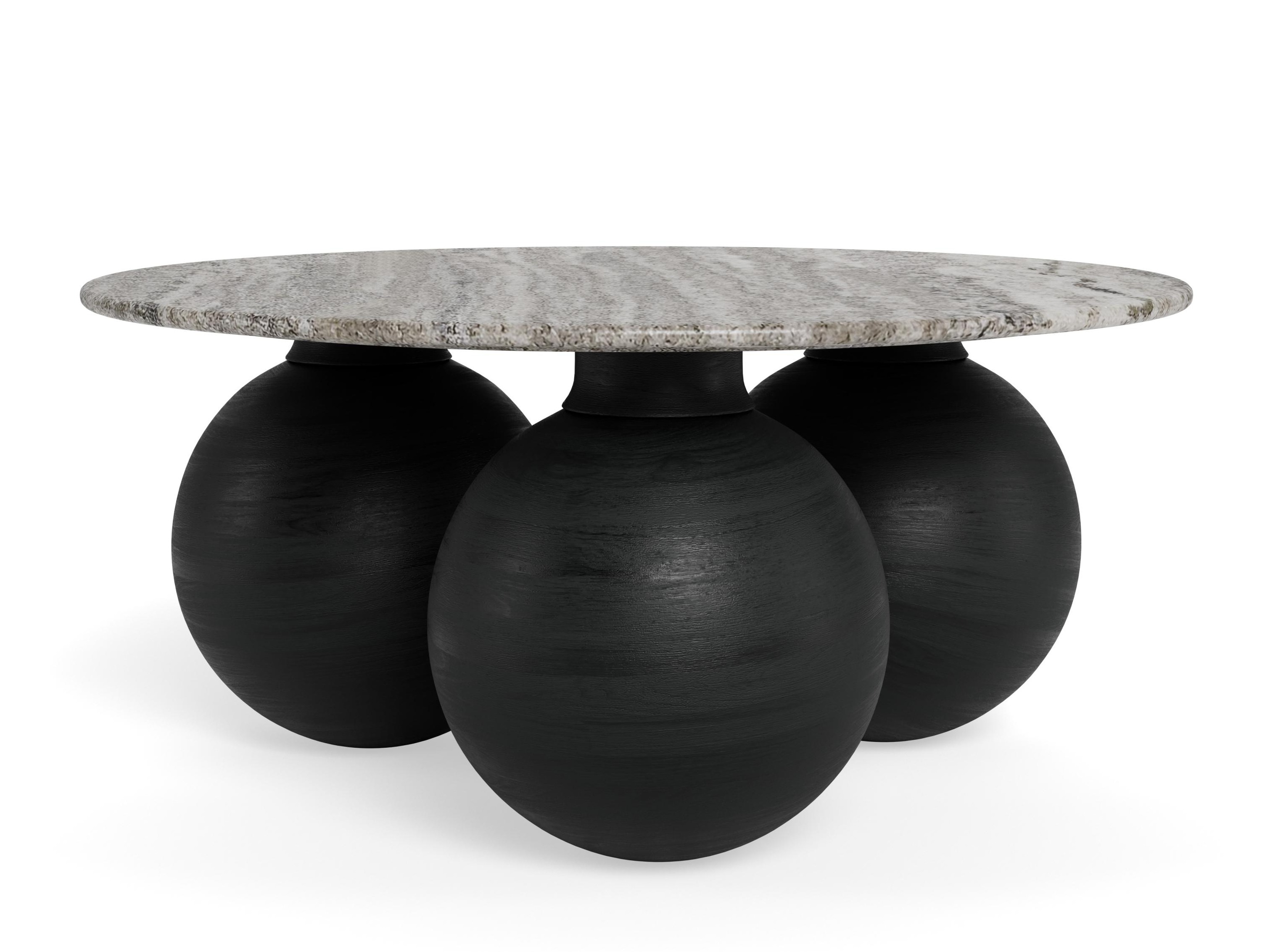 Mesa de centro Norsica 1082 (Preto + Cinzento mármore)