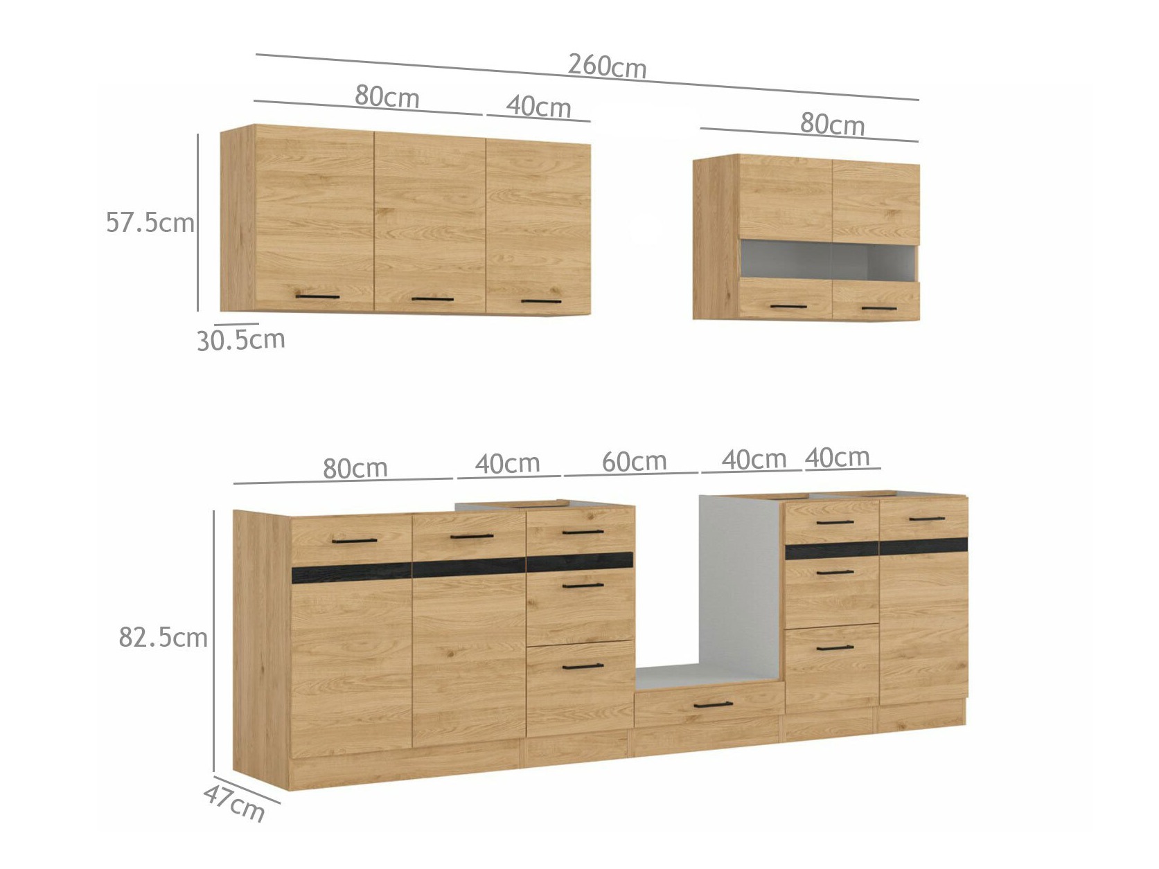 Conjunto de cozinha modular Berna 120