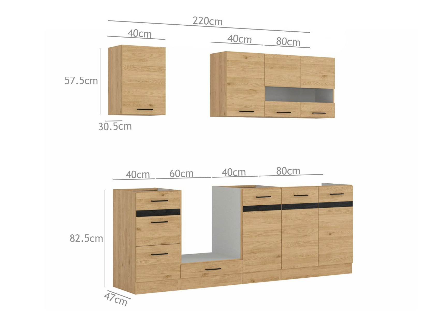 Conjunto de cozinha modular Berna 121