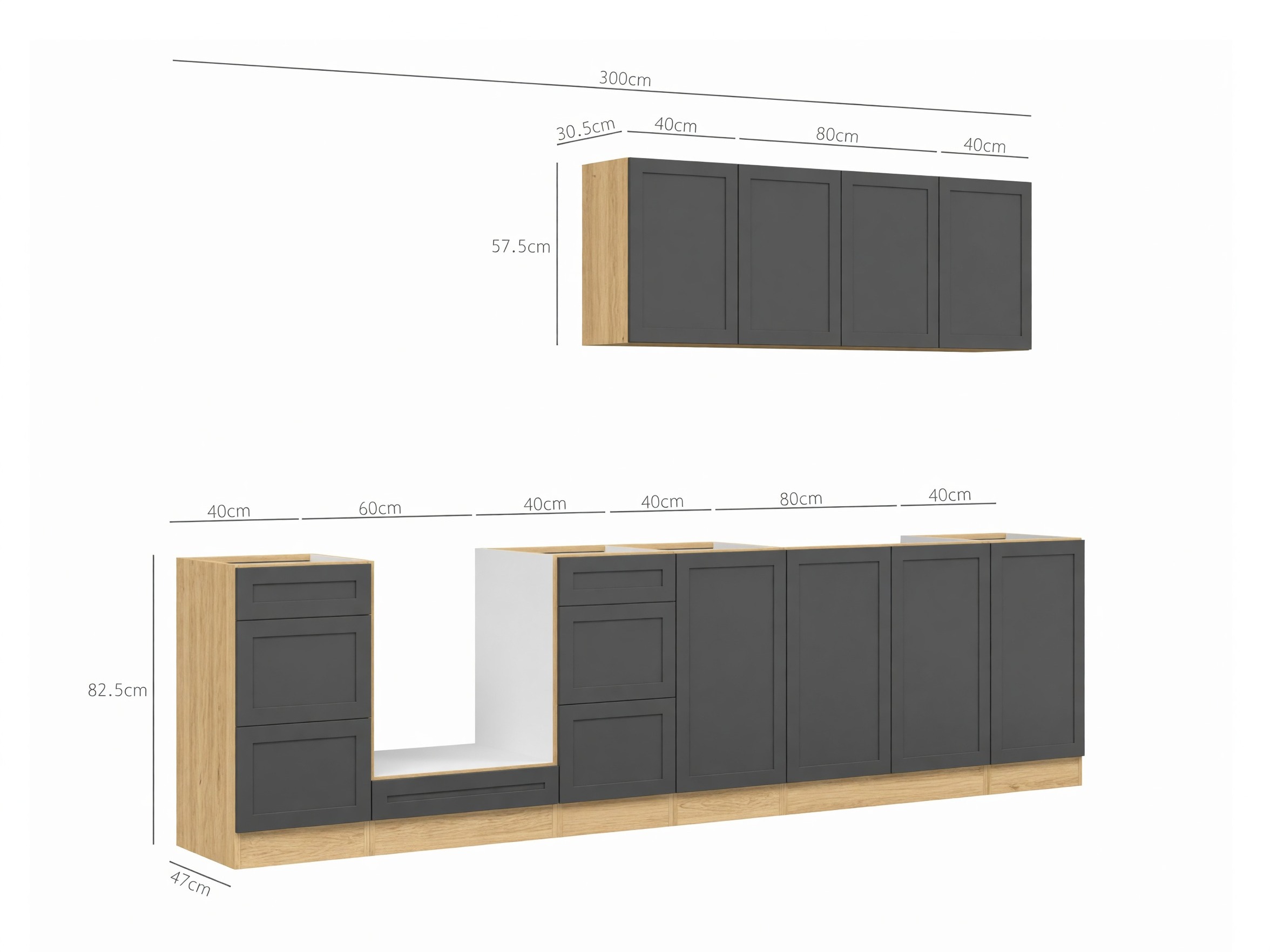 Conjunto de cozinha modular Berna 122