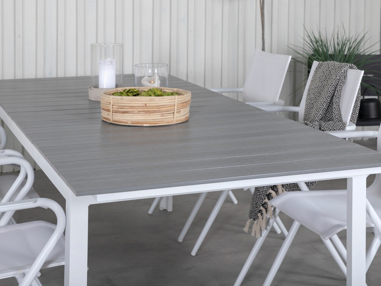 Mesa para o exterior Dallas 668 (Cinzento + Branco)