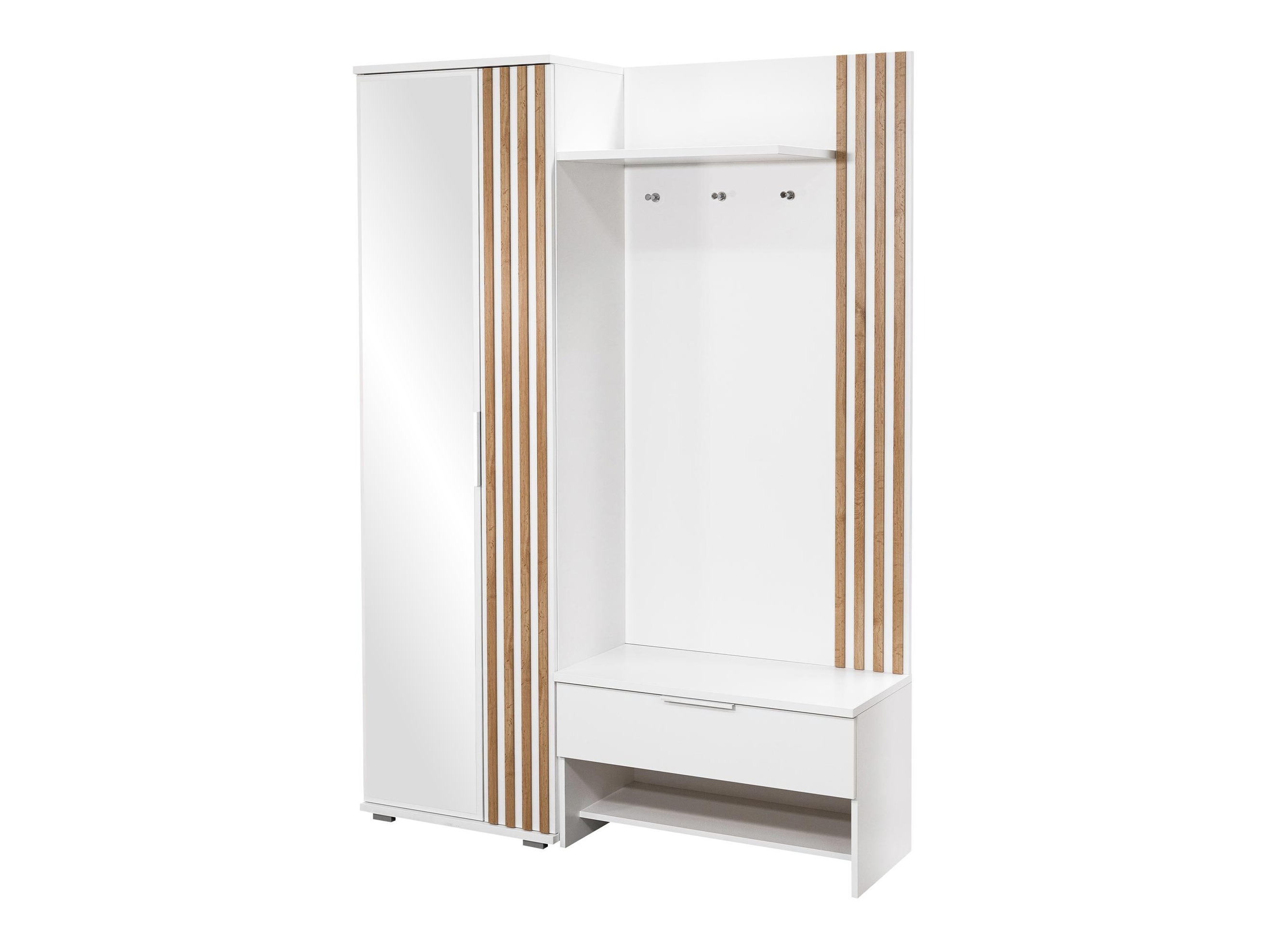 Conjunto para corredor Honolulu 161 (Branco + Carvalho wotan)