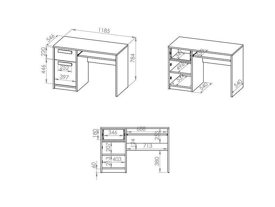Mesa de escritório Tivruve 110