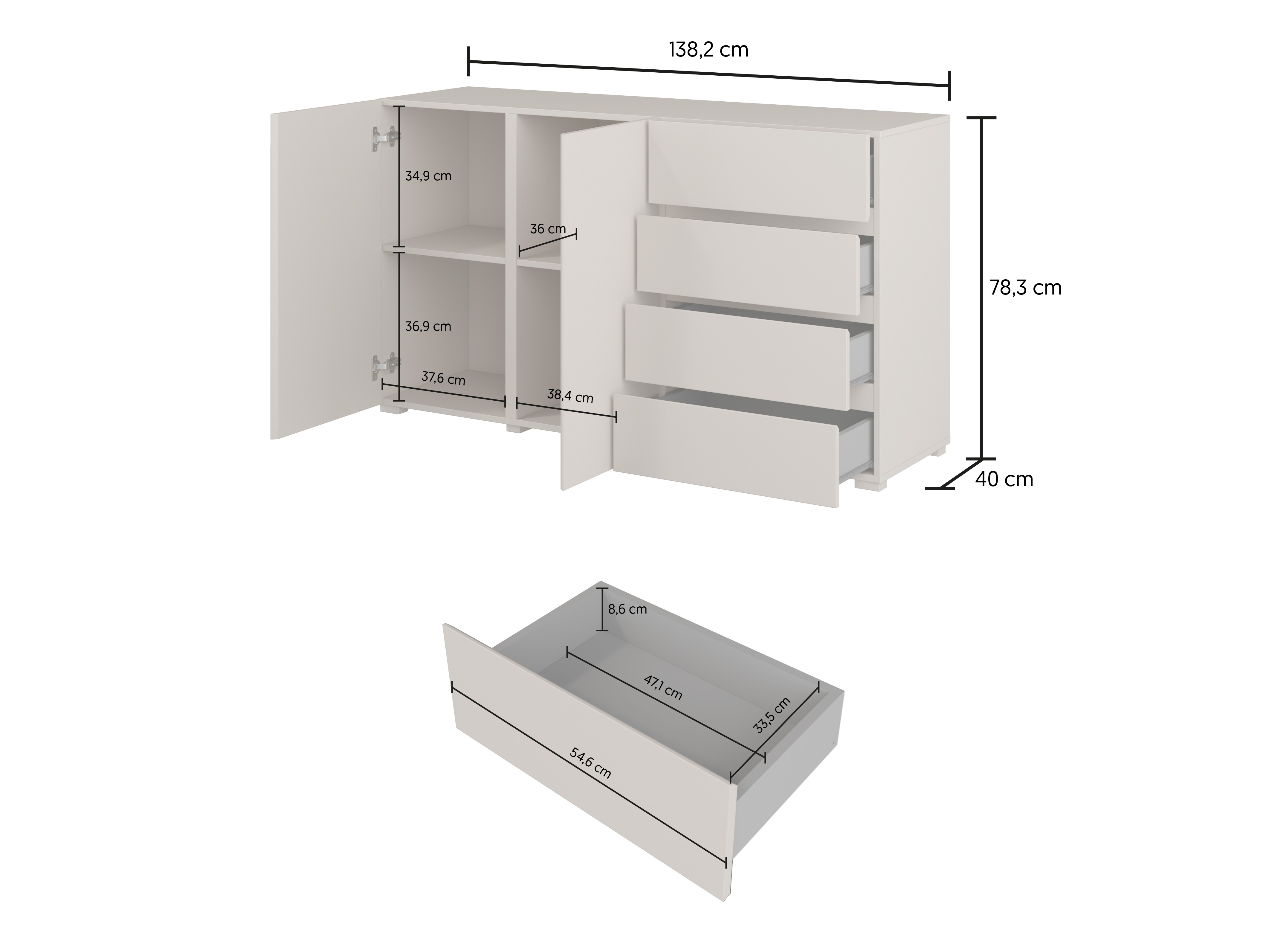 Cómoda Elbleve 101 (Branco)