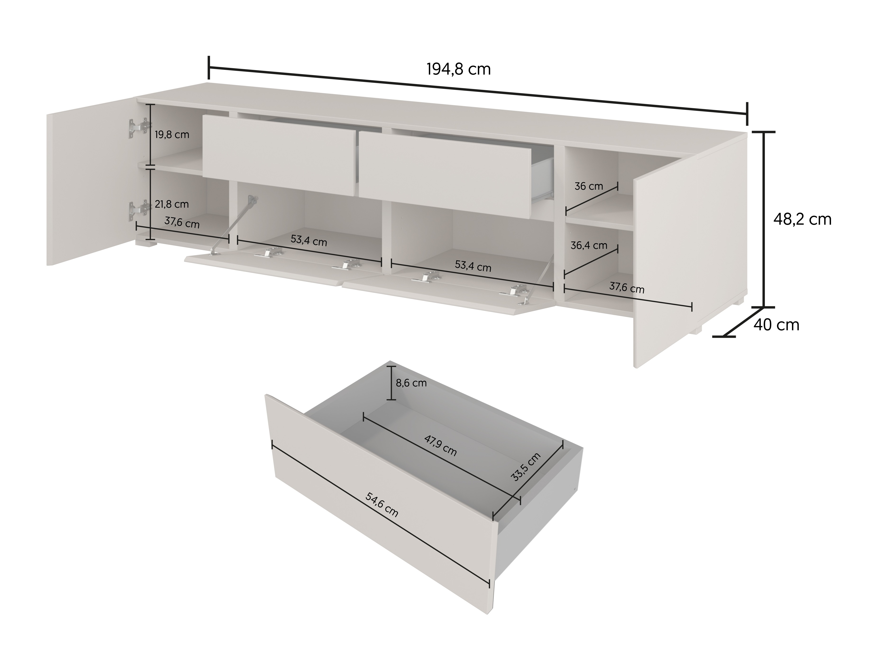 Conjunto para sala de estar Elbleve 104 (Branco)