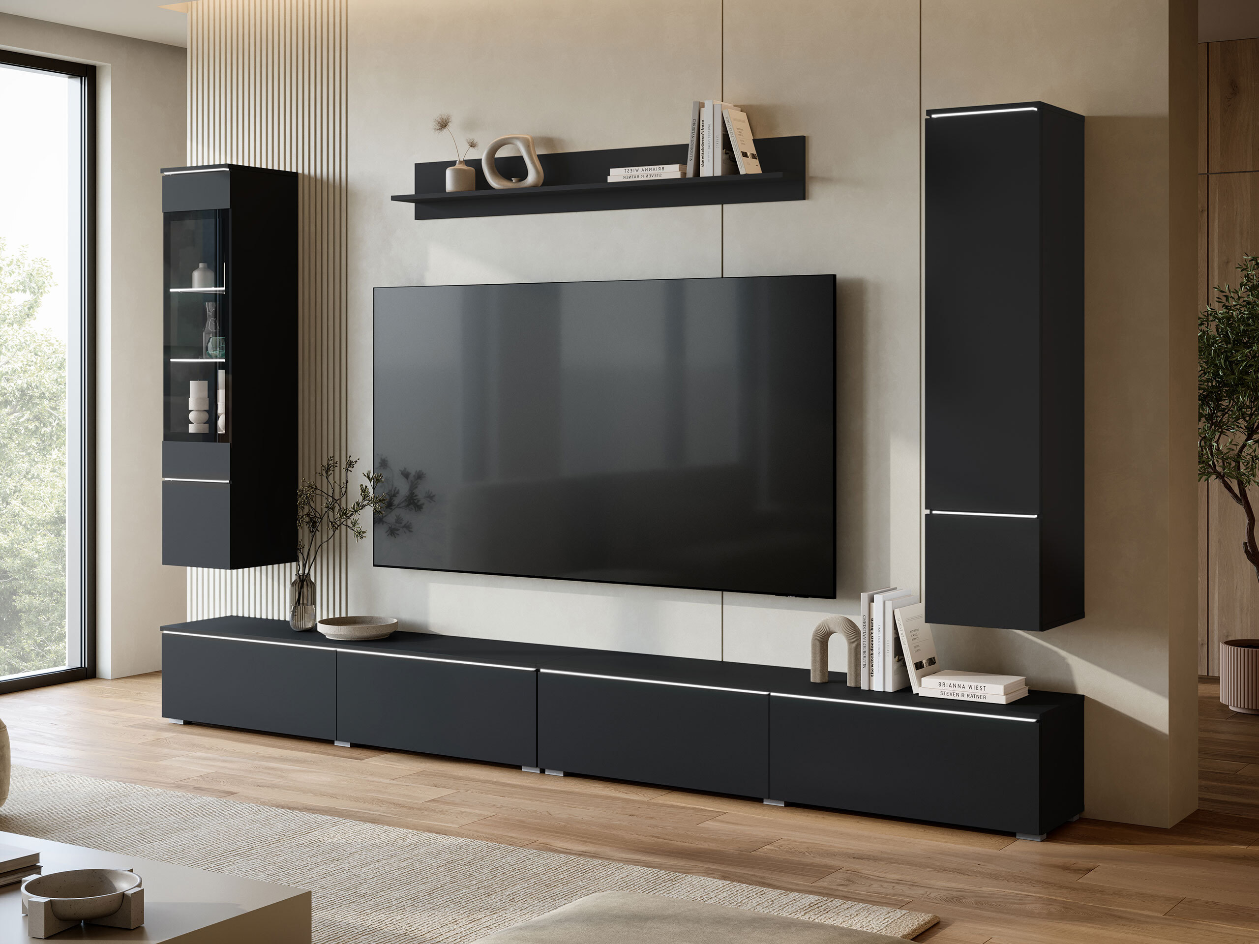 Conjunto para sala de estar Mirfivo 110 (Preto)