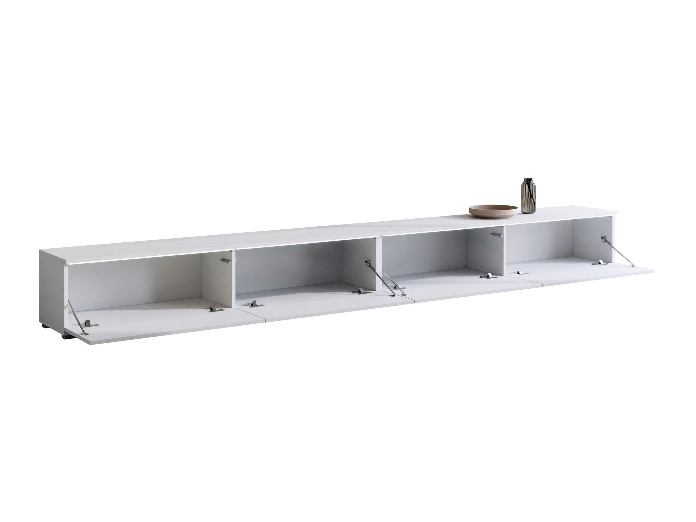 Móvel de TV Sarasota 199 (Branco + Branco brilhante)