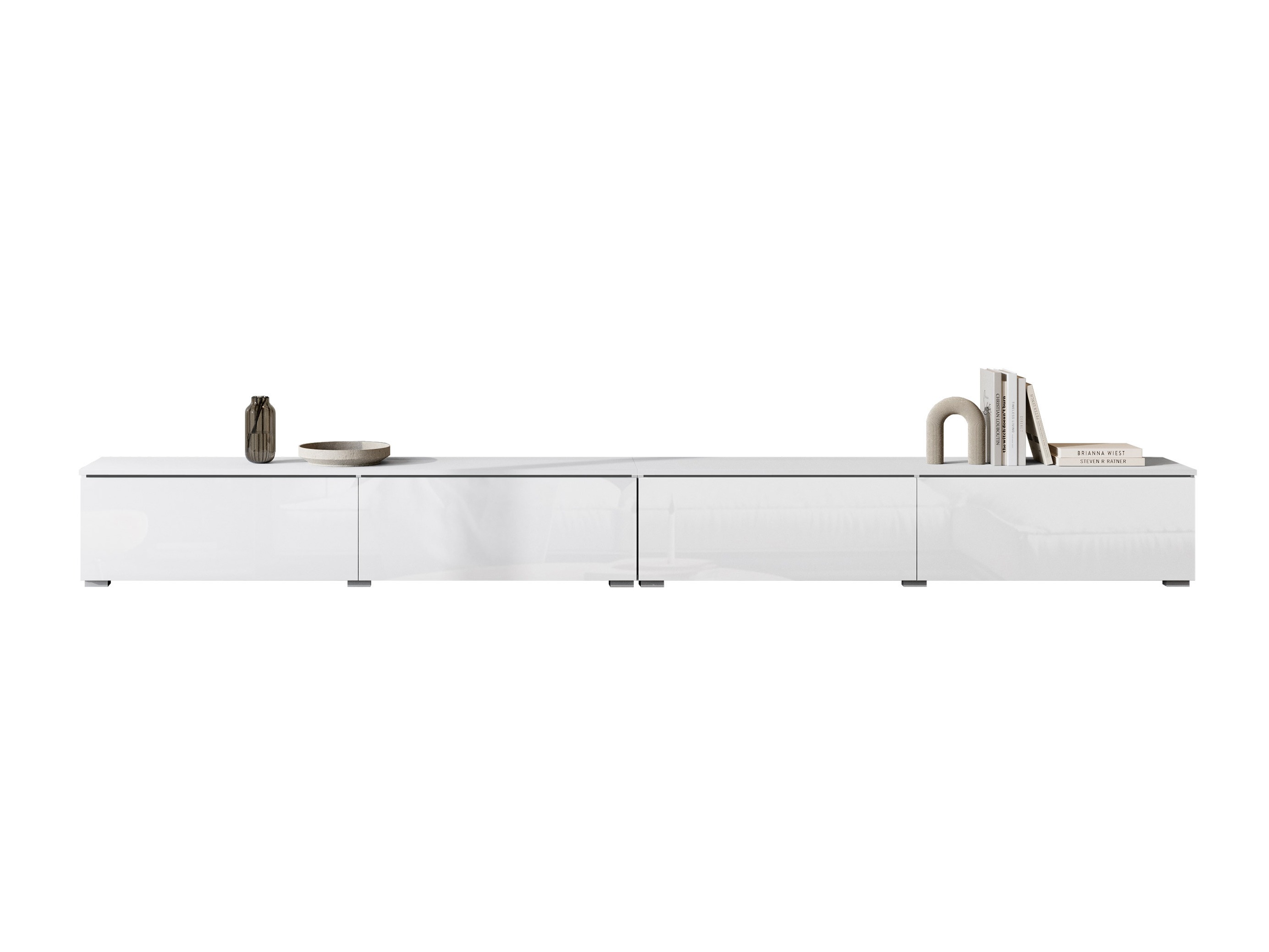 Móvel de TV Sarasota 199 (Branco + Branco brilhante)