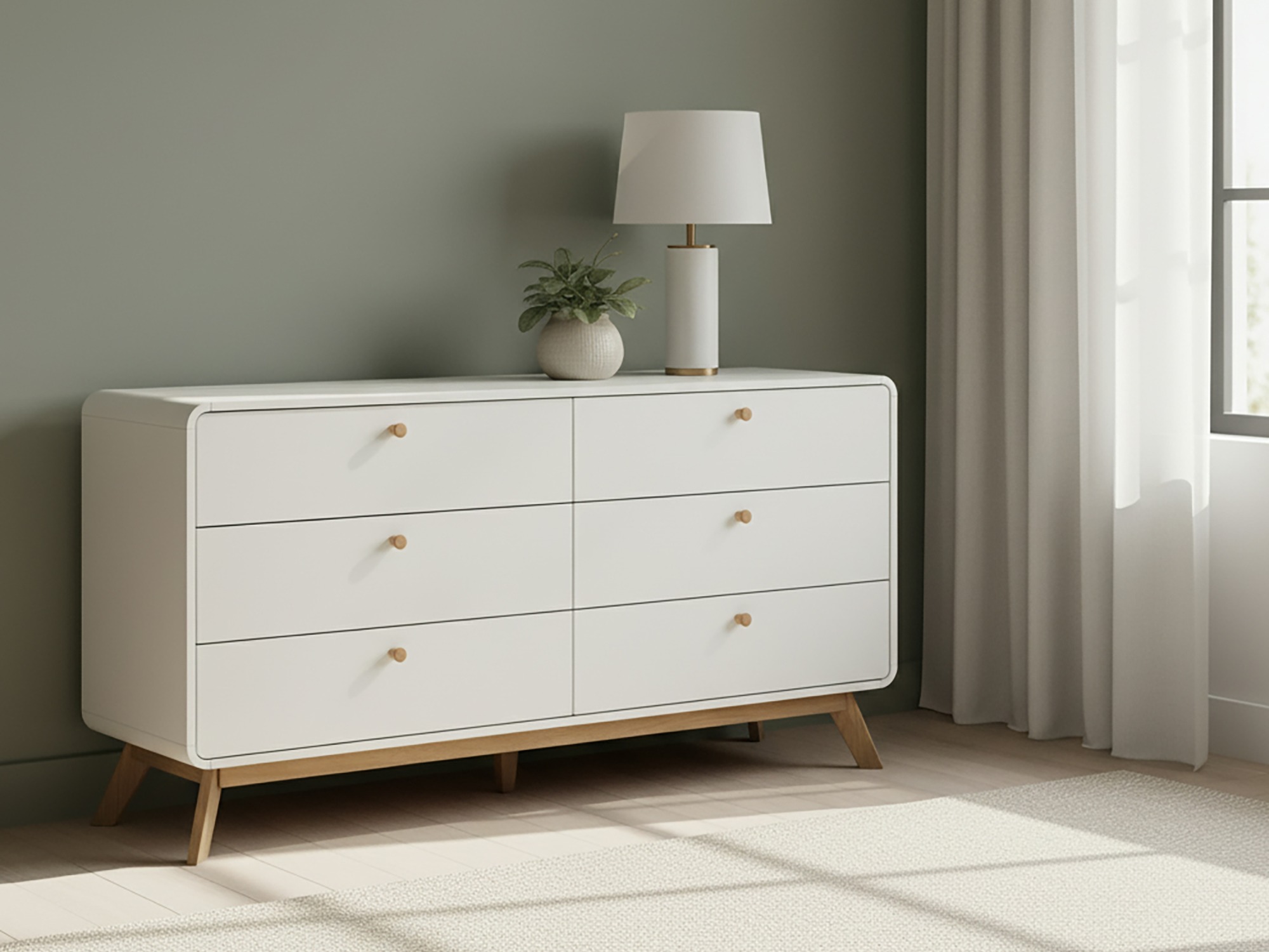 Cómoda Elbtena 101 (Branco + Carvalho)