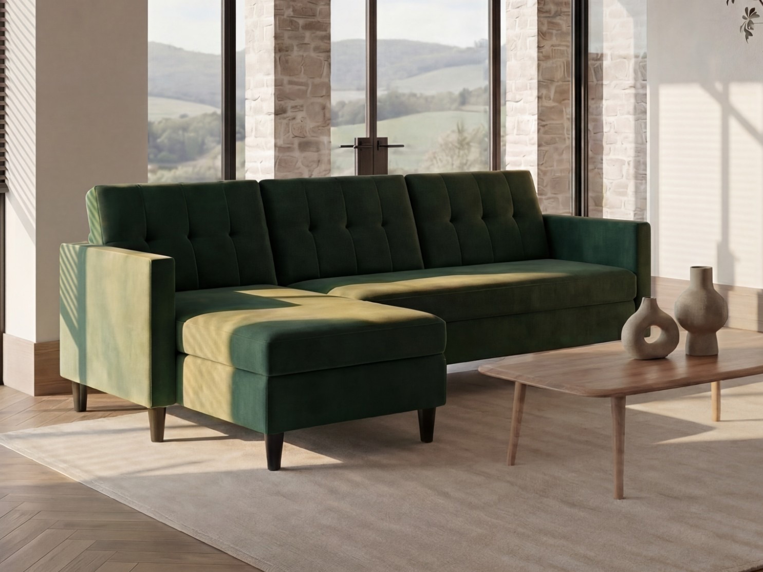 Sofá de canto Tulsa 538 (Verde)