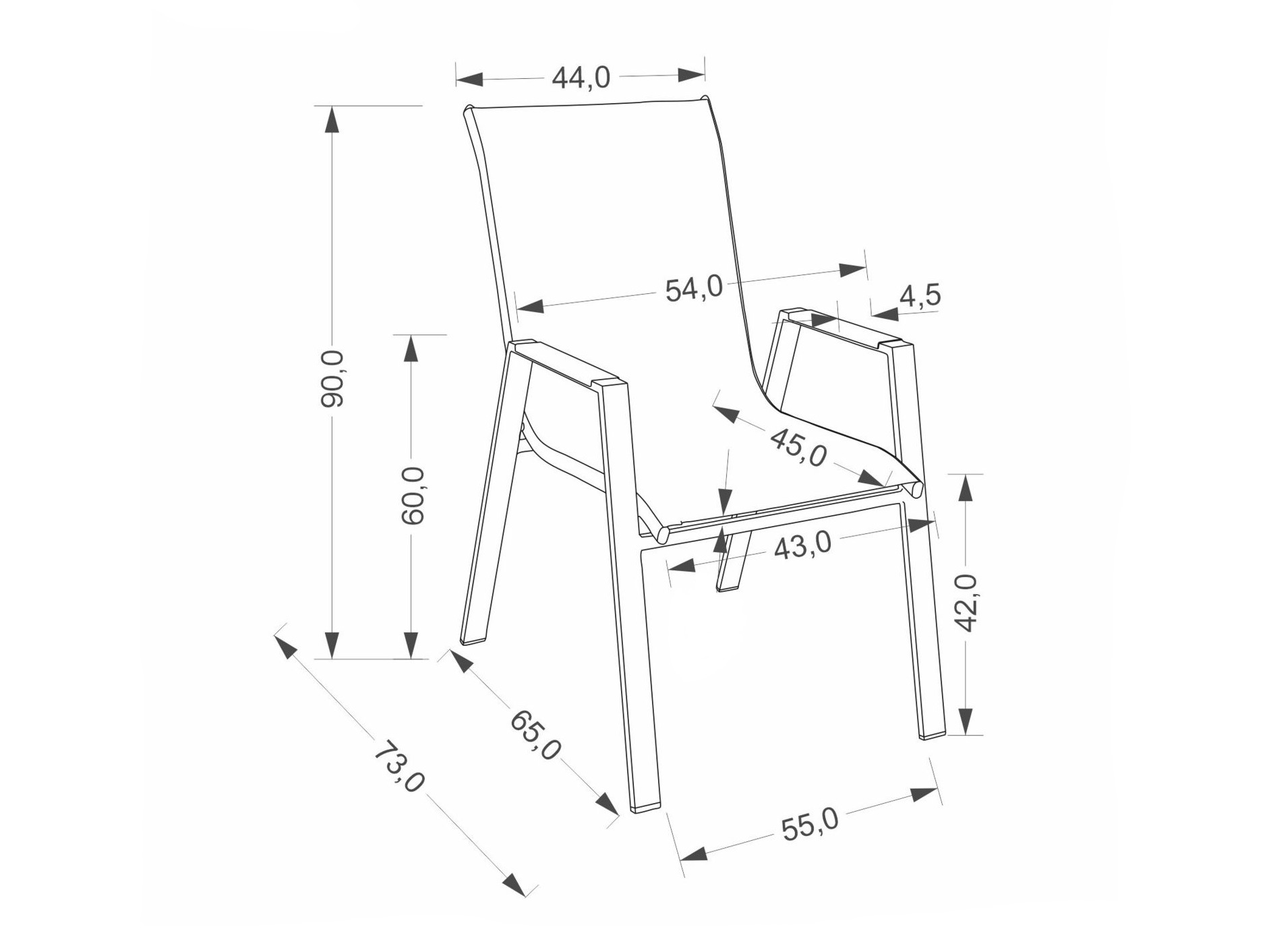 Cadeira para o exterior Houston 2140 (Cinzento + Antracite)