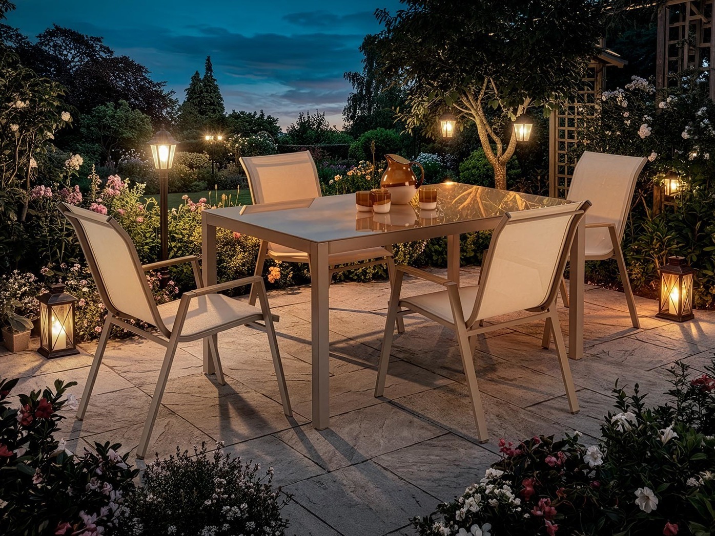 Mesa para o exterior Houston 2141 (Bege + Cappucino)