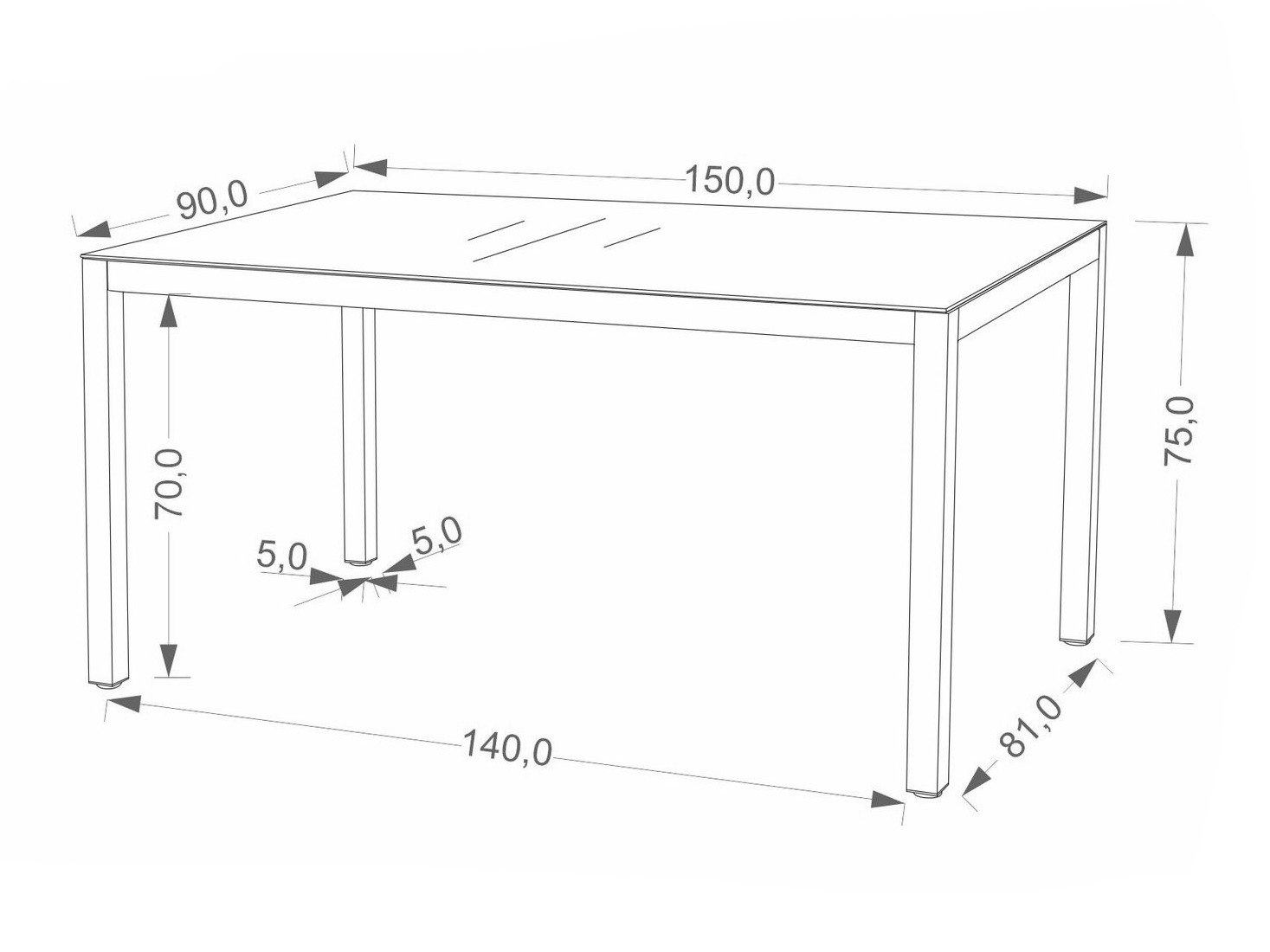 Mesa para o exterior Houston 2141 (Bege + Cappucino)