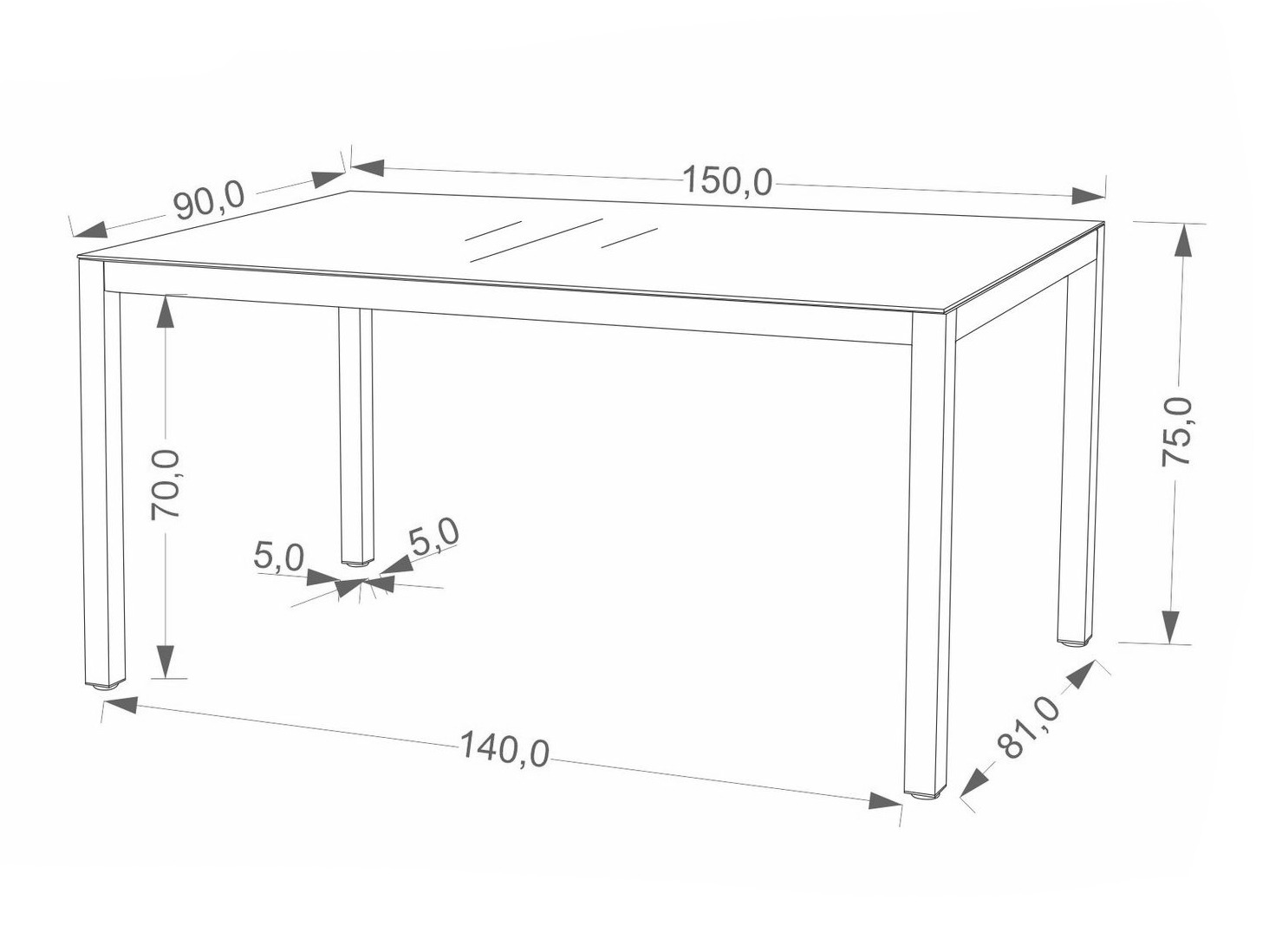 Mesa para o exterior Houston 2141 (Cinzento + Antracite)