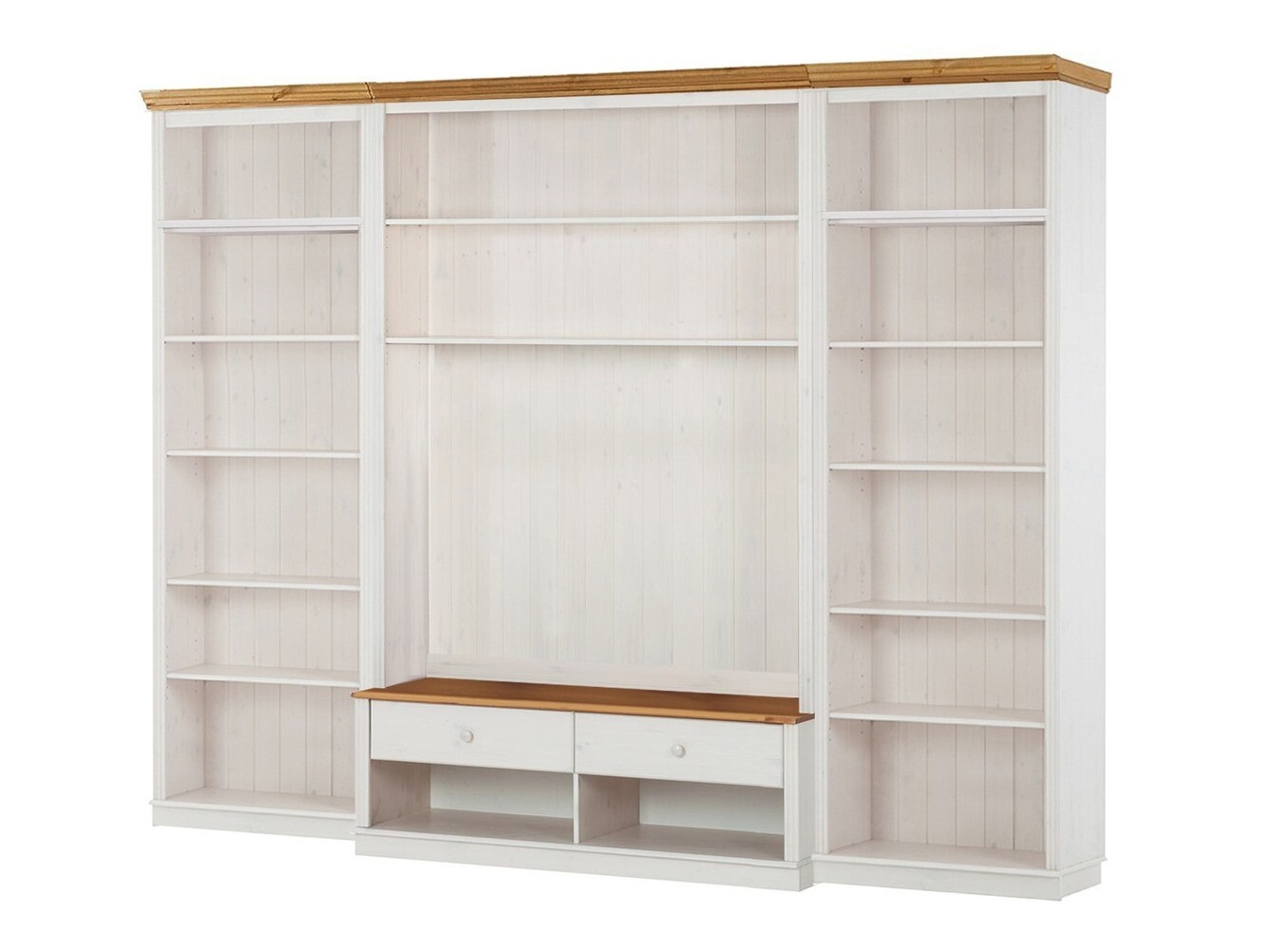 Conjunto para sala de estar Saltoro 127 (Branco + Carvalho de mel)