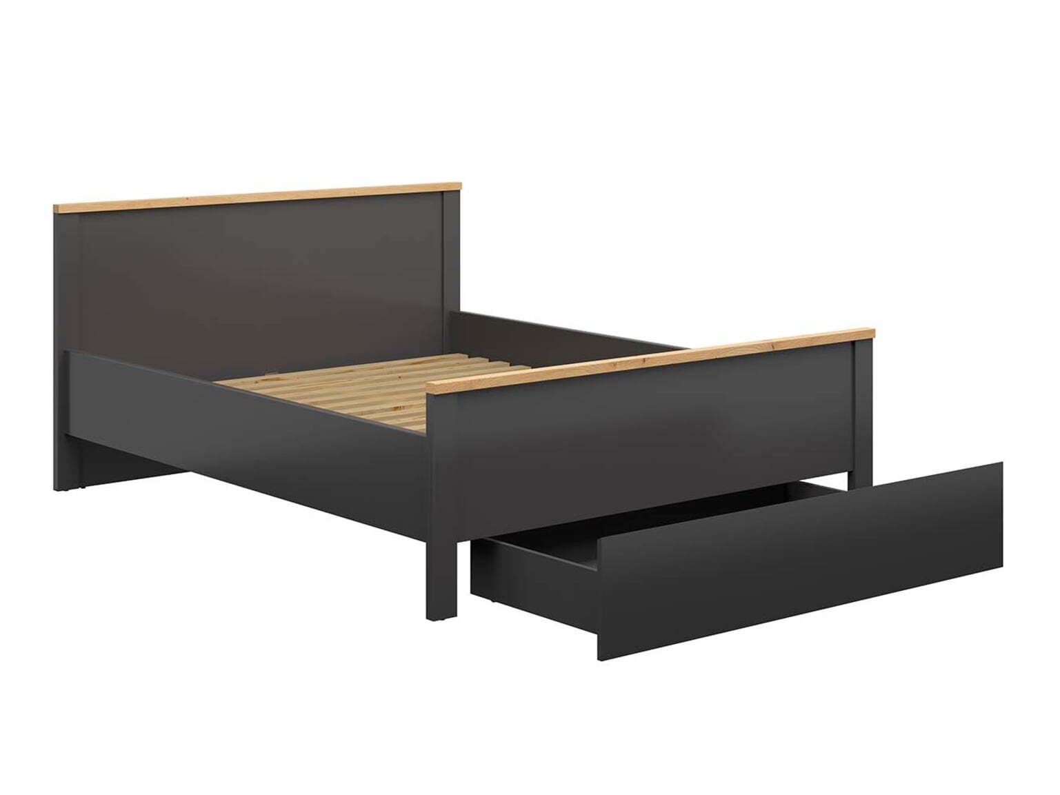Cama Sordoro 110 (Grafite + Carvalho Artisan)