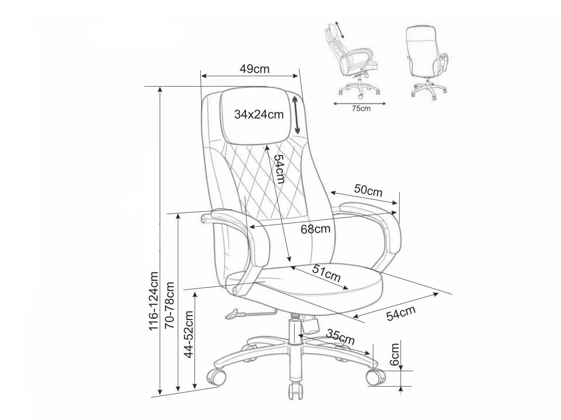 Cadeira de escritório Detroit 970 (Bege)