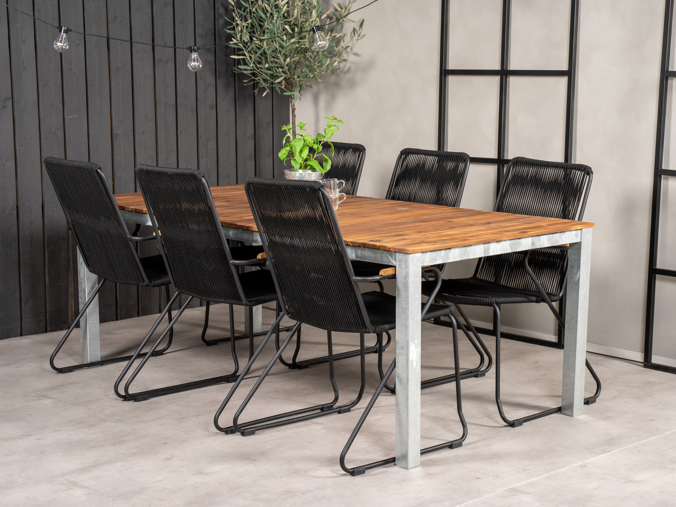 Conjunto de mesa e cadeiras Dallas 5320 (Preto)