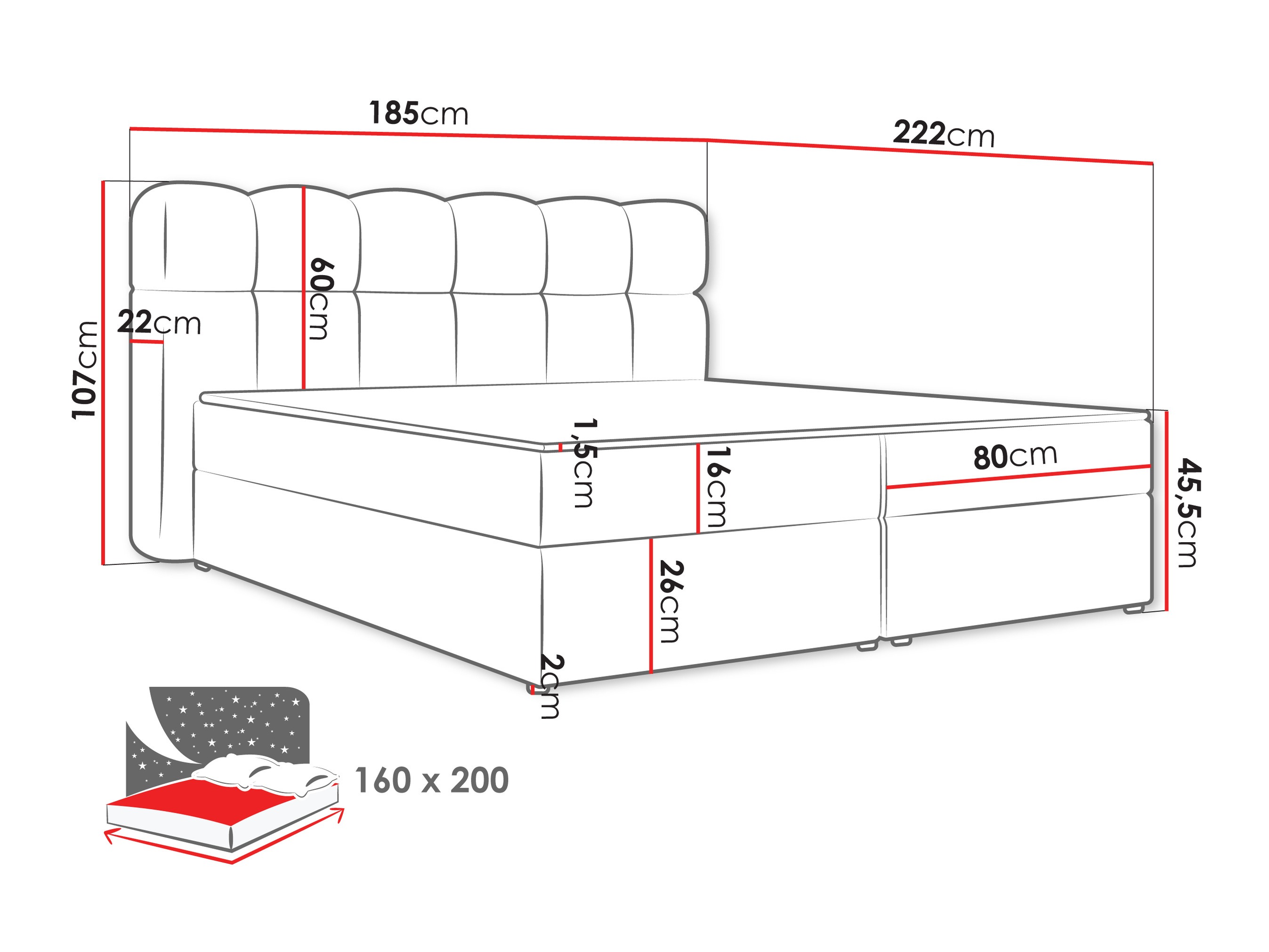 Cama continental Stonecrest 113 (Lambi 08)