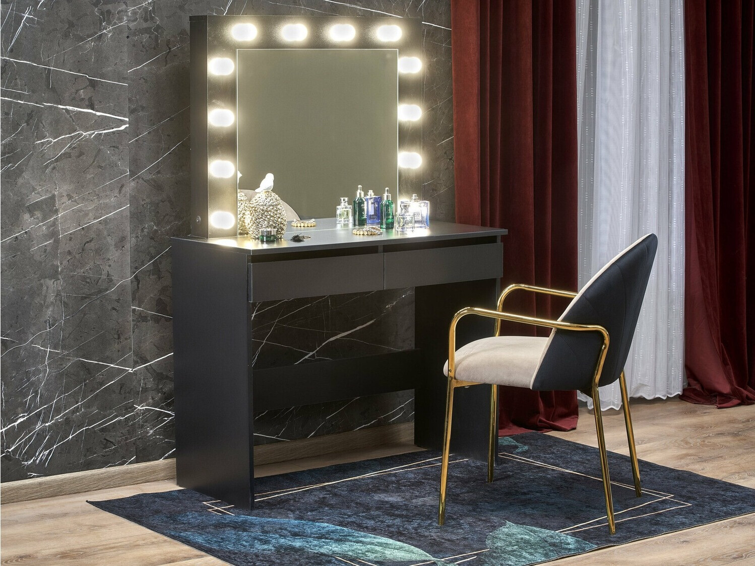 Toucador Houston Gaudium (Preto)