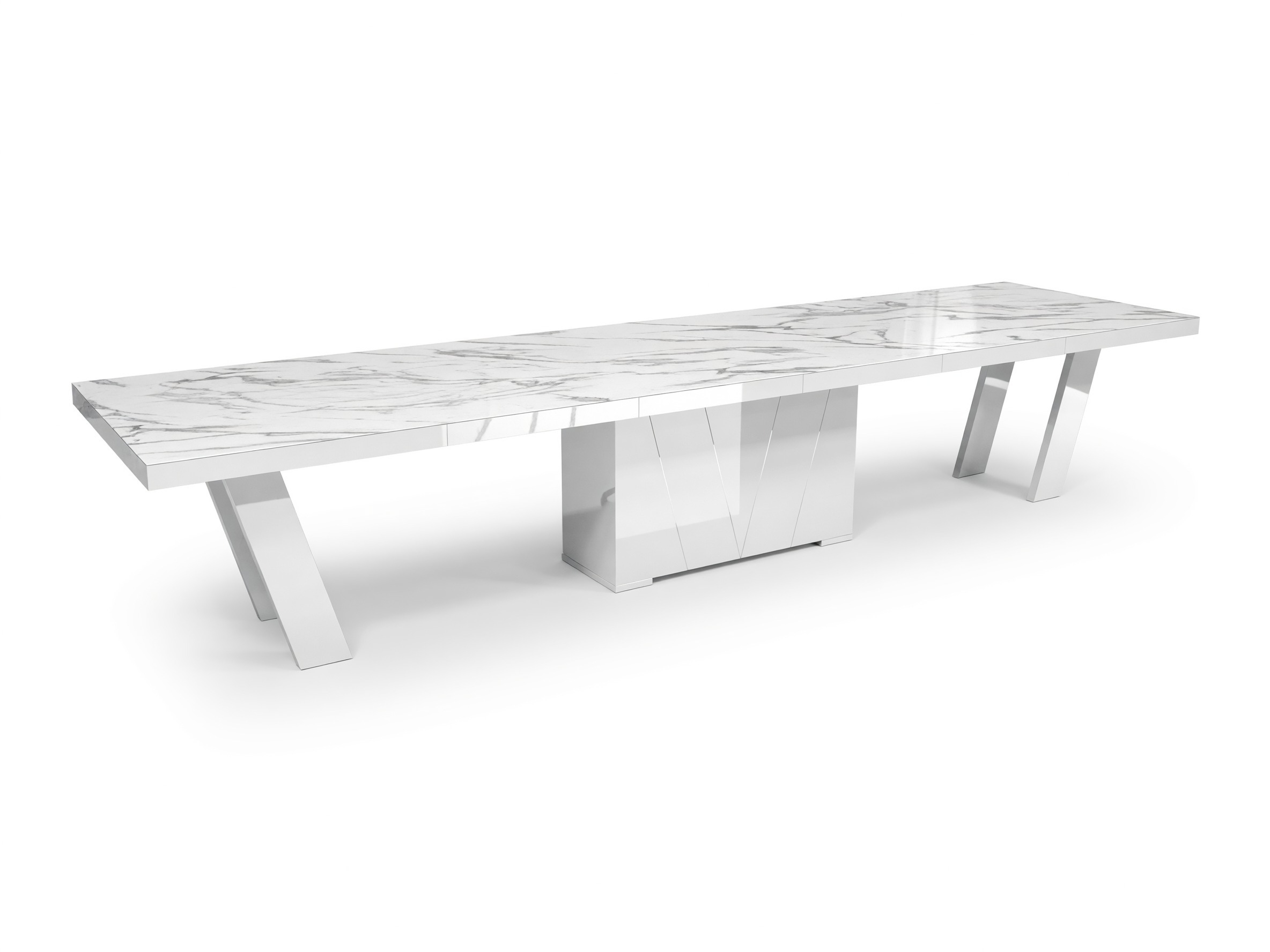 Mesa Hoboken 101 (Marmore branco + Branco brilhante)