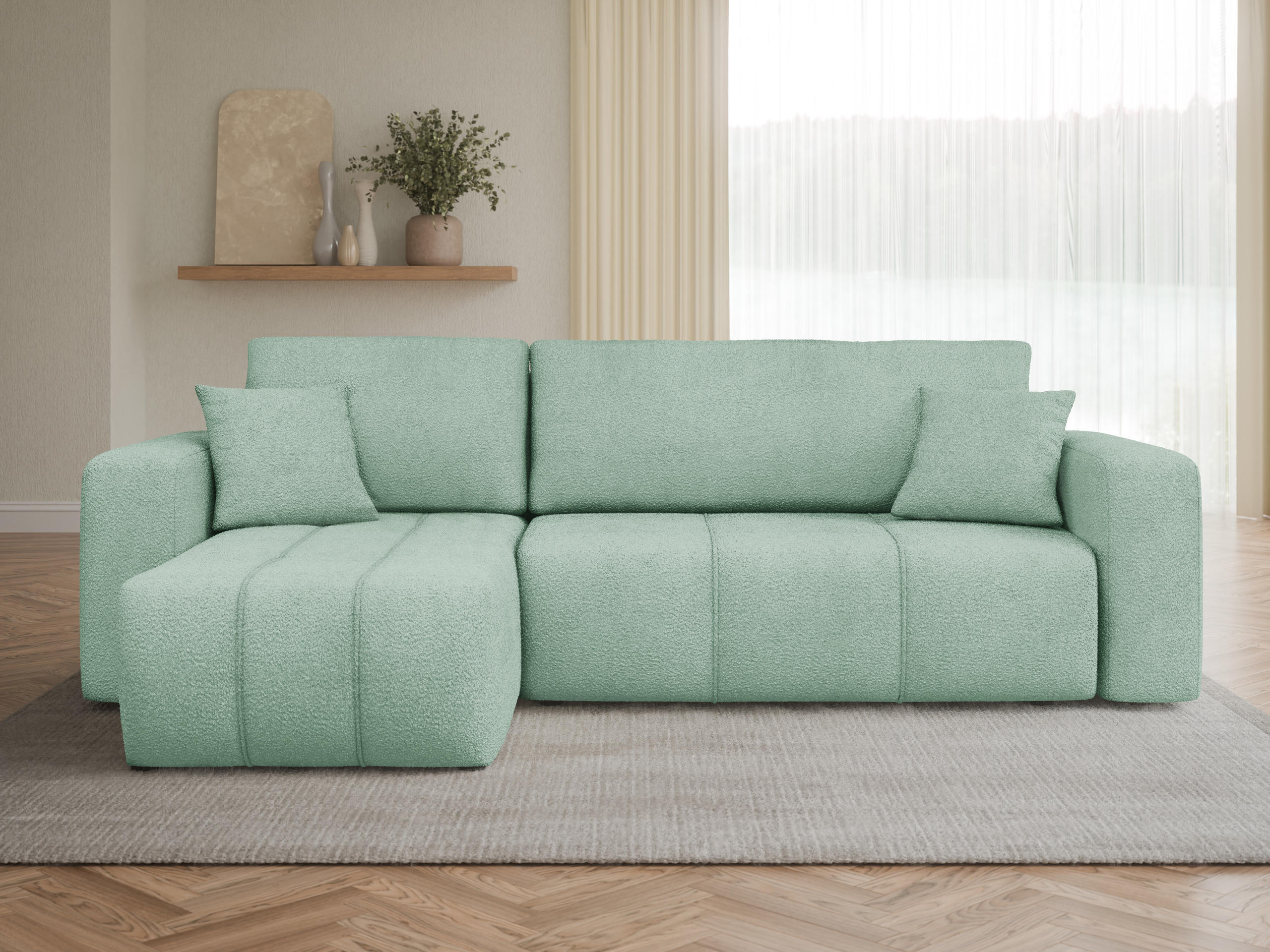 Sofá de canto Comfivo Laurus (Coral 55)