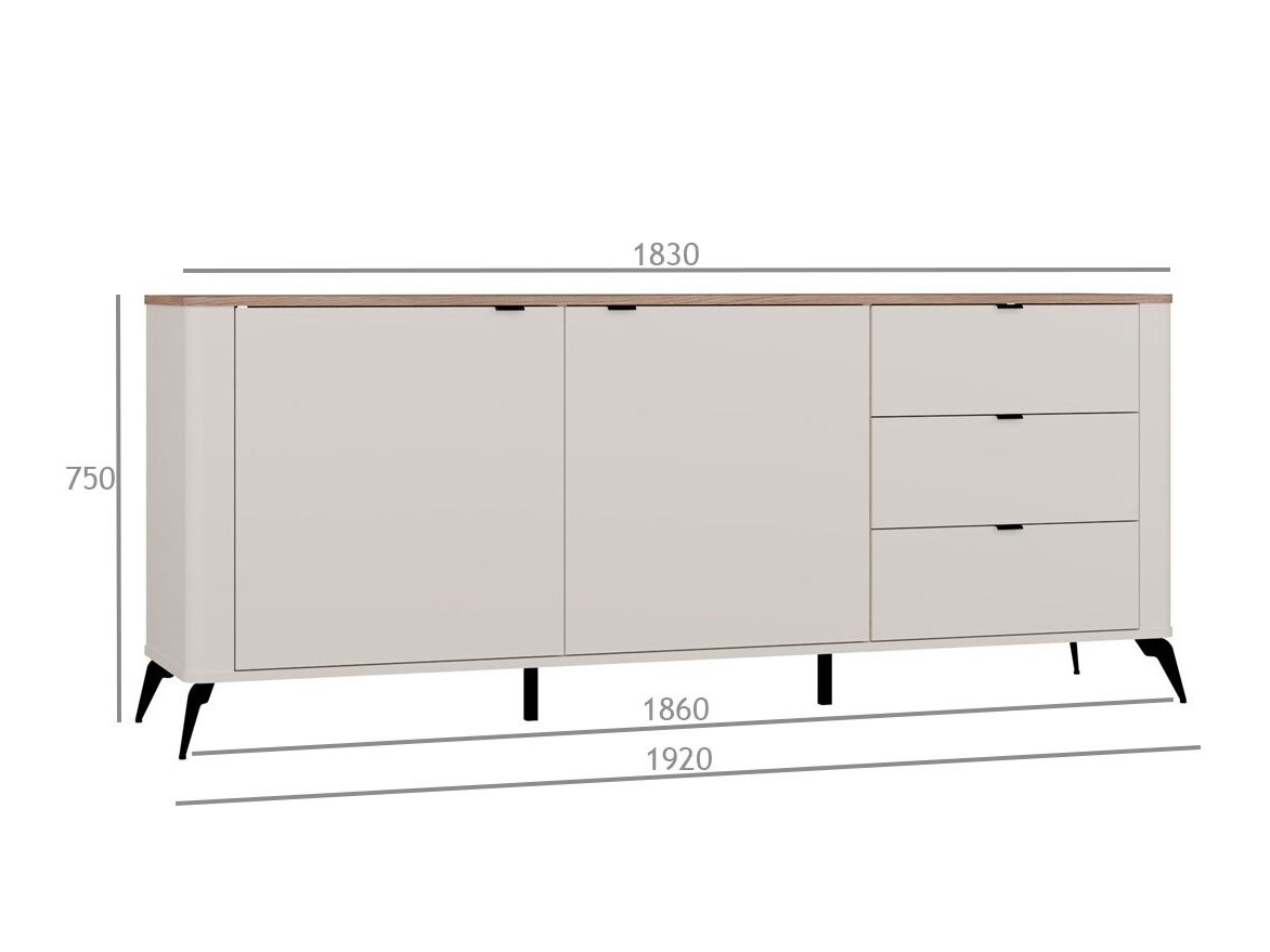 Cómoda Soavie 106 (Caxemira + Carvalho)
