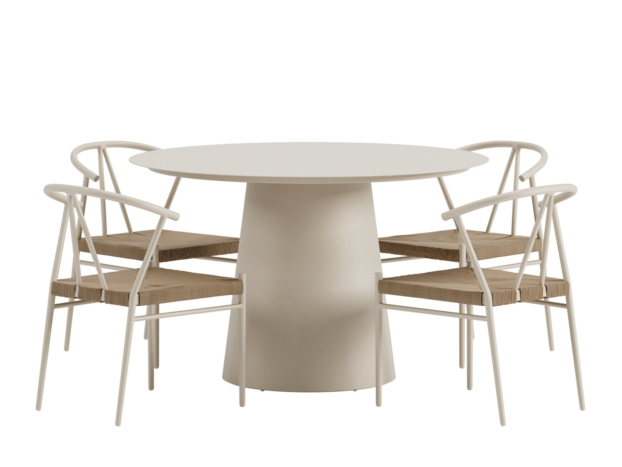 Conjunto de mesa e cadeiras Dallas 5326 (Bege)