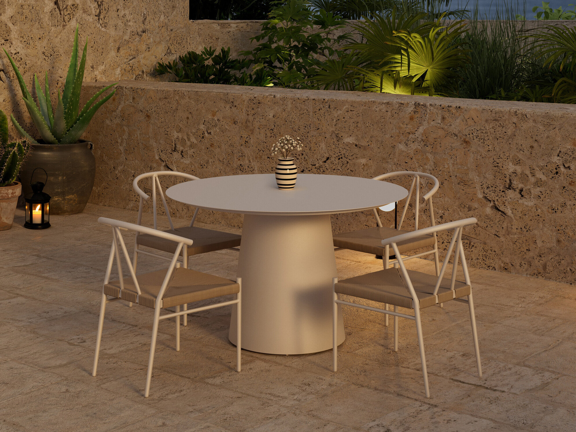 Conjunto de mesa e cadeiras Dallas 5326 (Bege)
