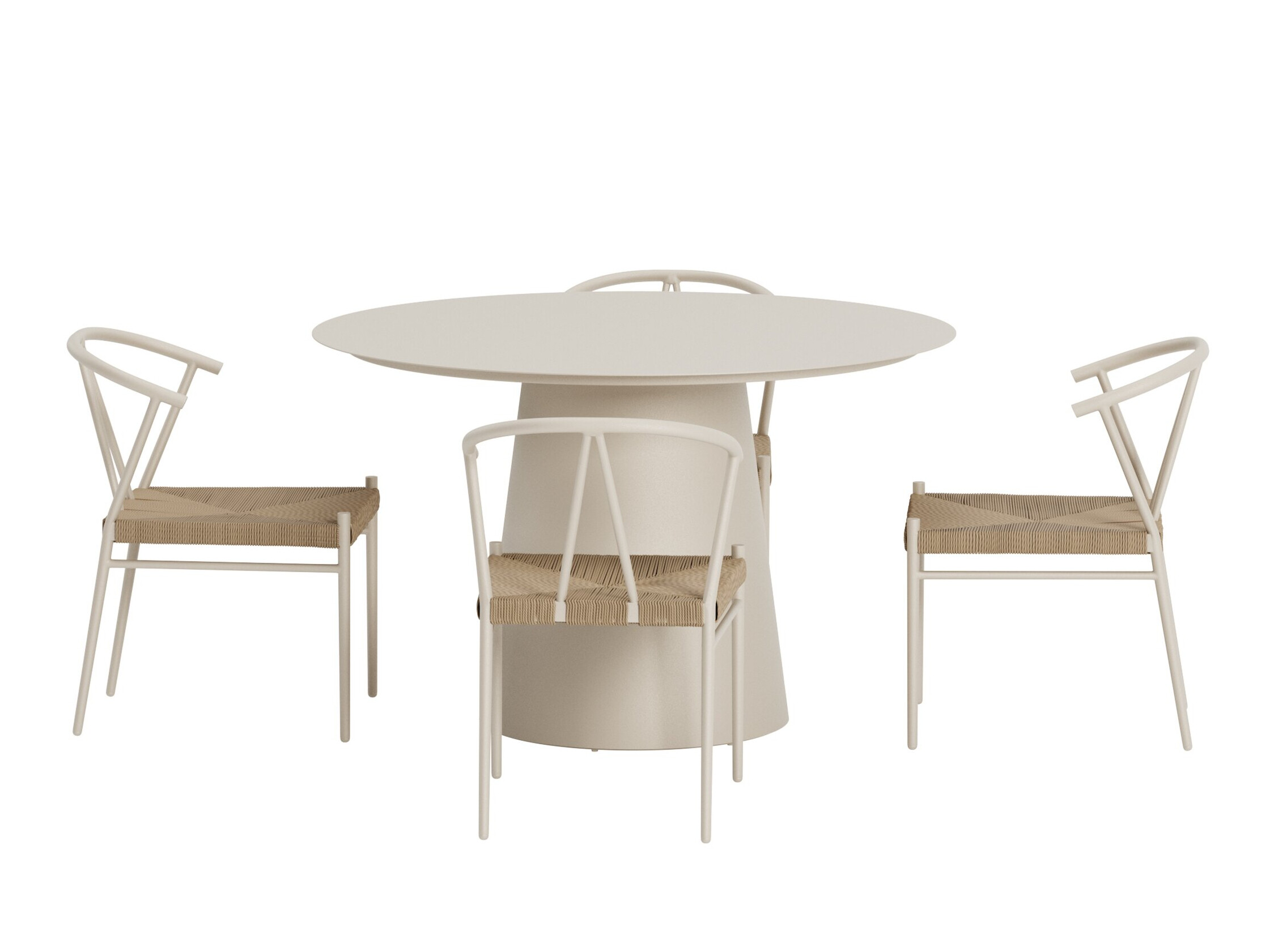Conjunto de mesa e cadeiras Dallas 5326 (Bege)