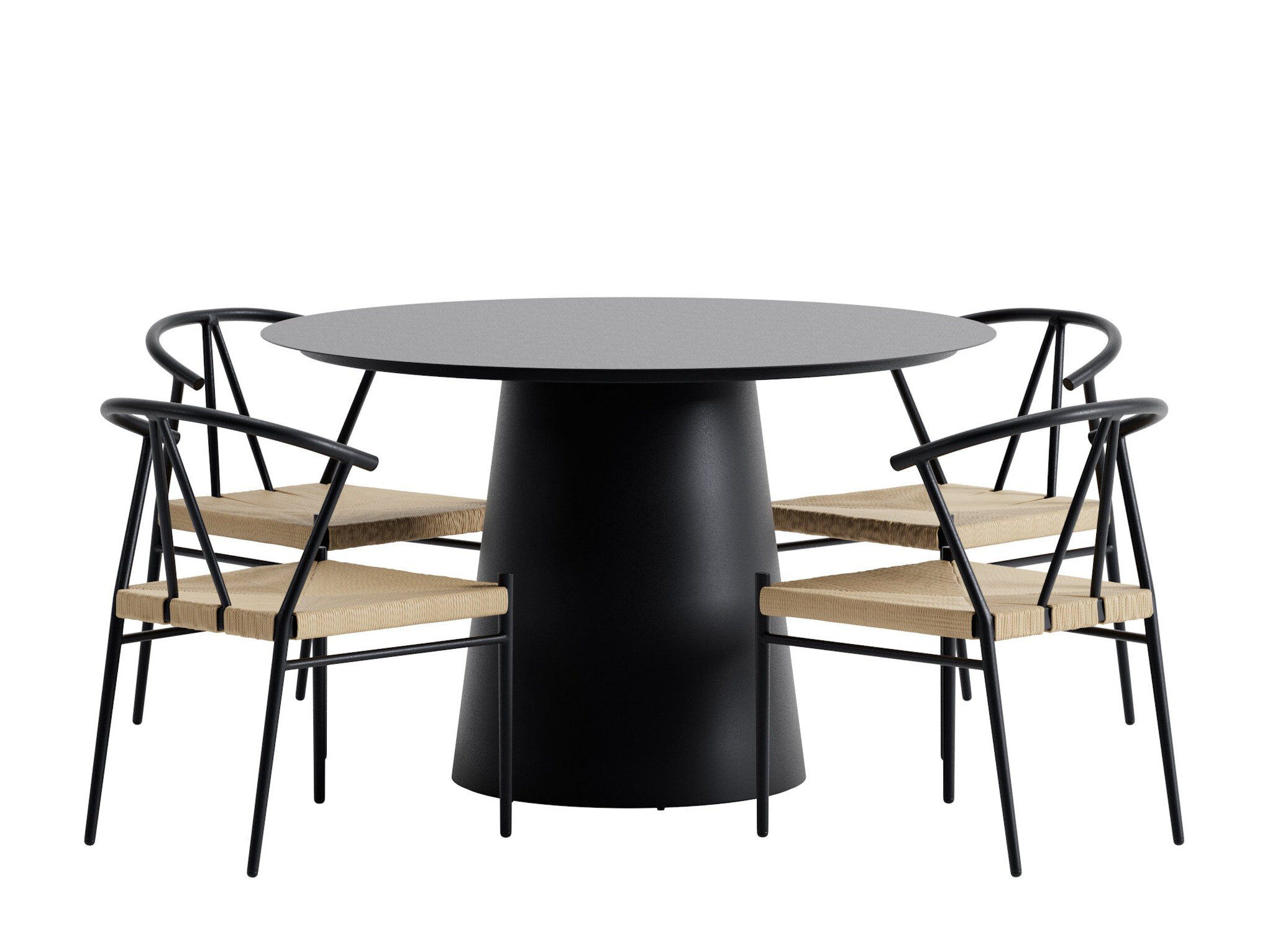 Conjunto de mesa e cadeiras Dallas 5326 (Preto)
