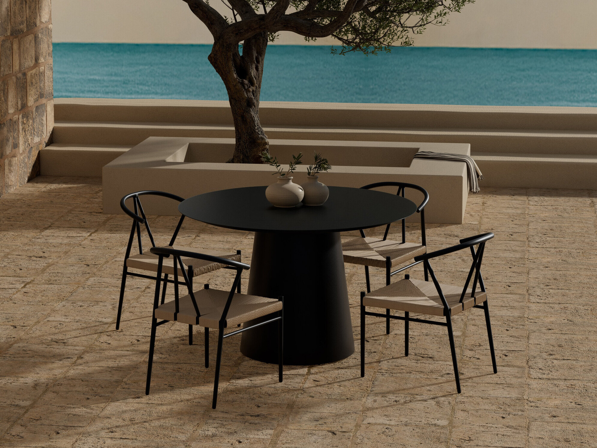 Conjunto de mesa e cadeiras Dallas 5326 (Preto)