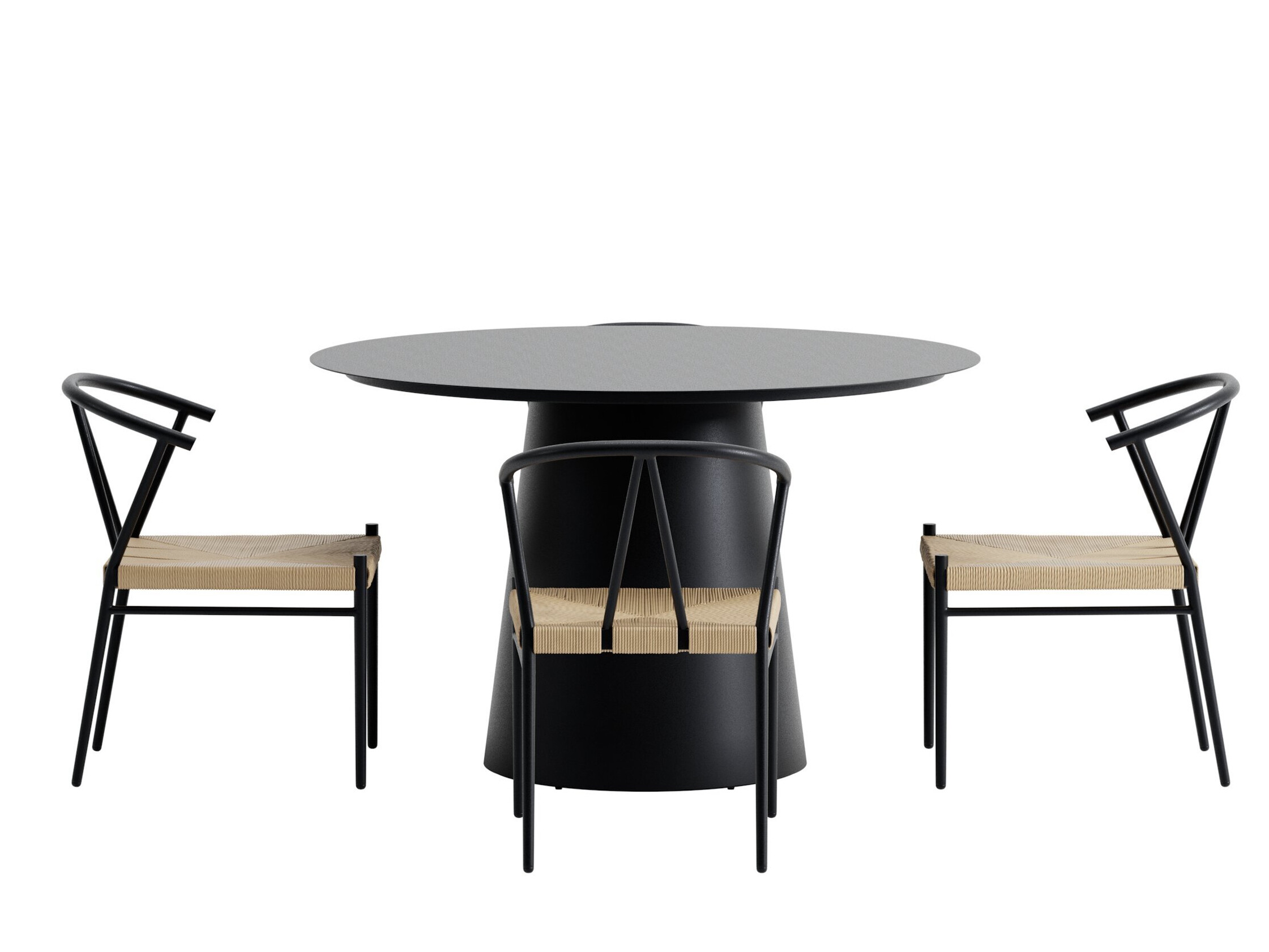 Conjunto de mesa e cadeiras Dallas 5326 (Preto)
