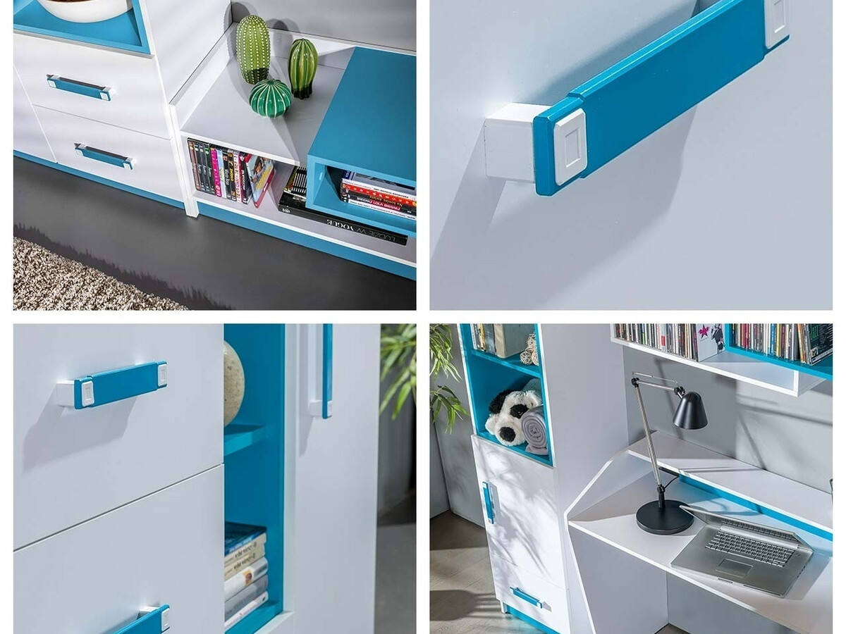 Conjunto para sala de estar Lorlare 101 (Branco + Cinzento)