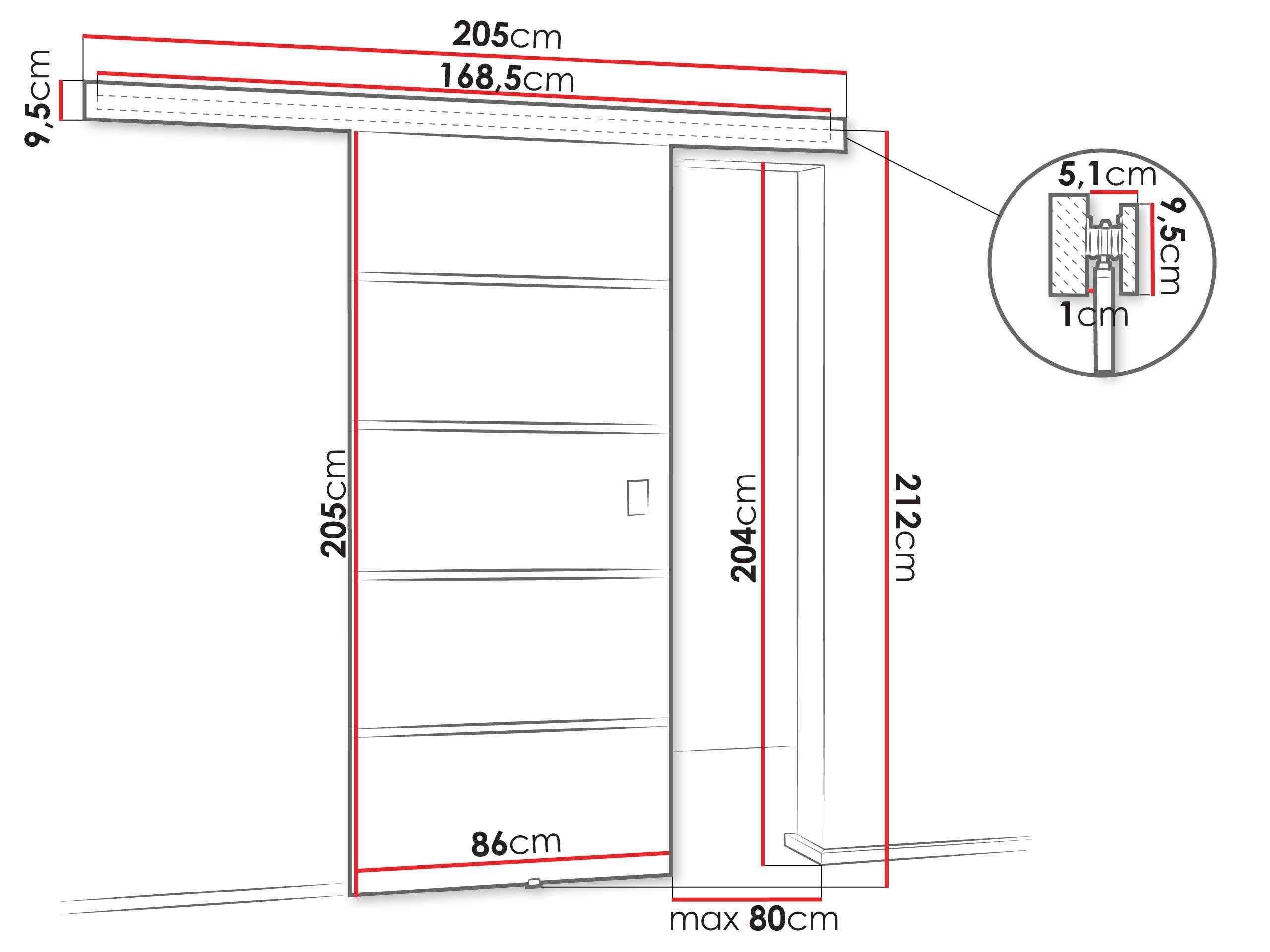 Porta de correr Dover 171 (Branco)