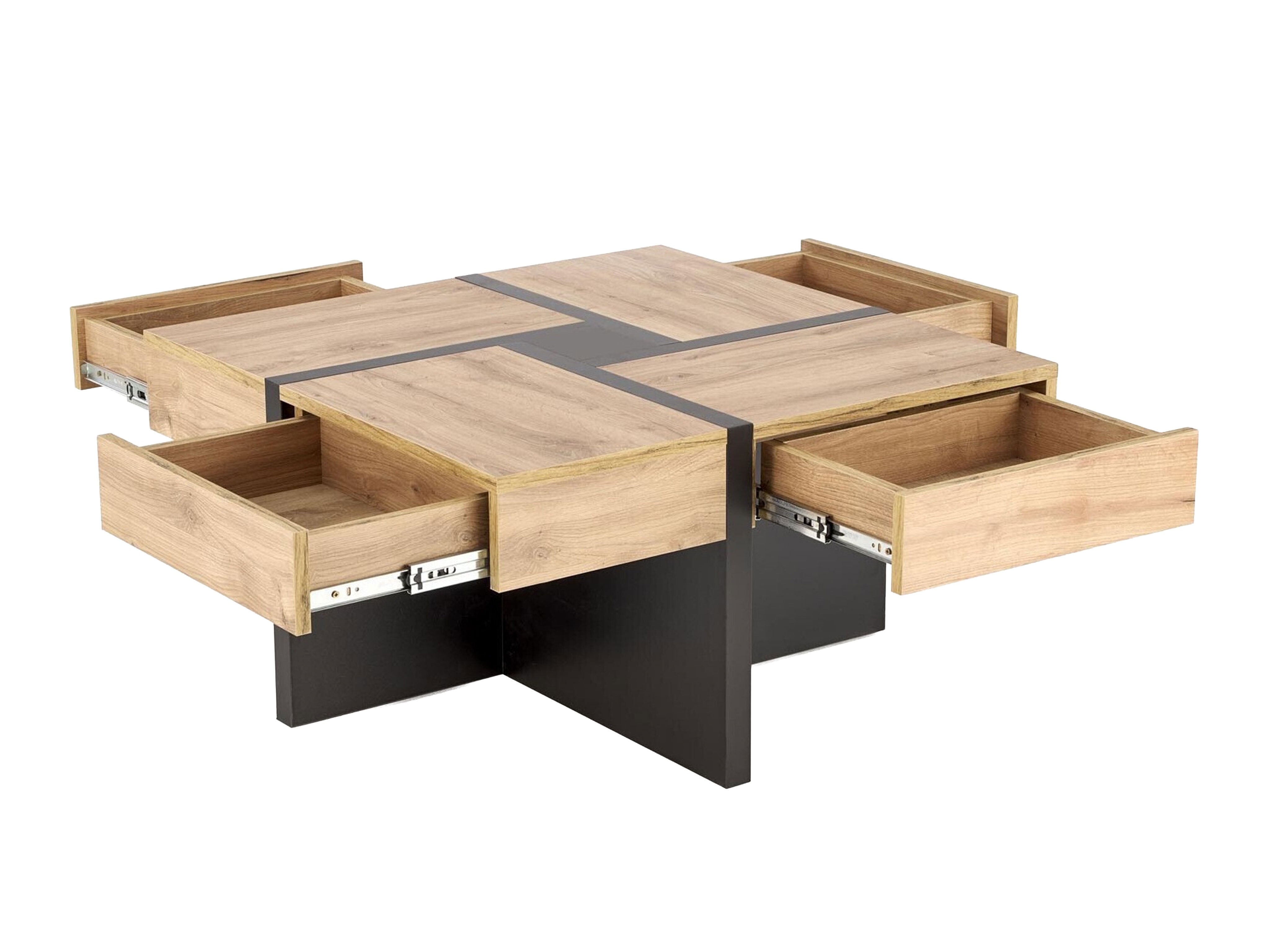 Mesa de centro Houston 1698 (Craft carvalho + Preto)