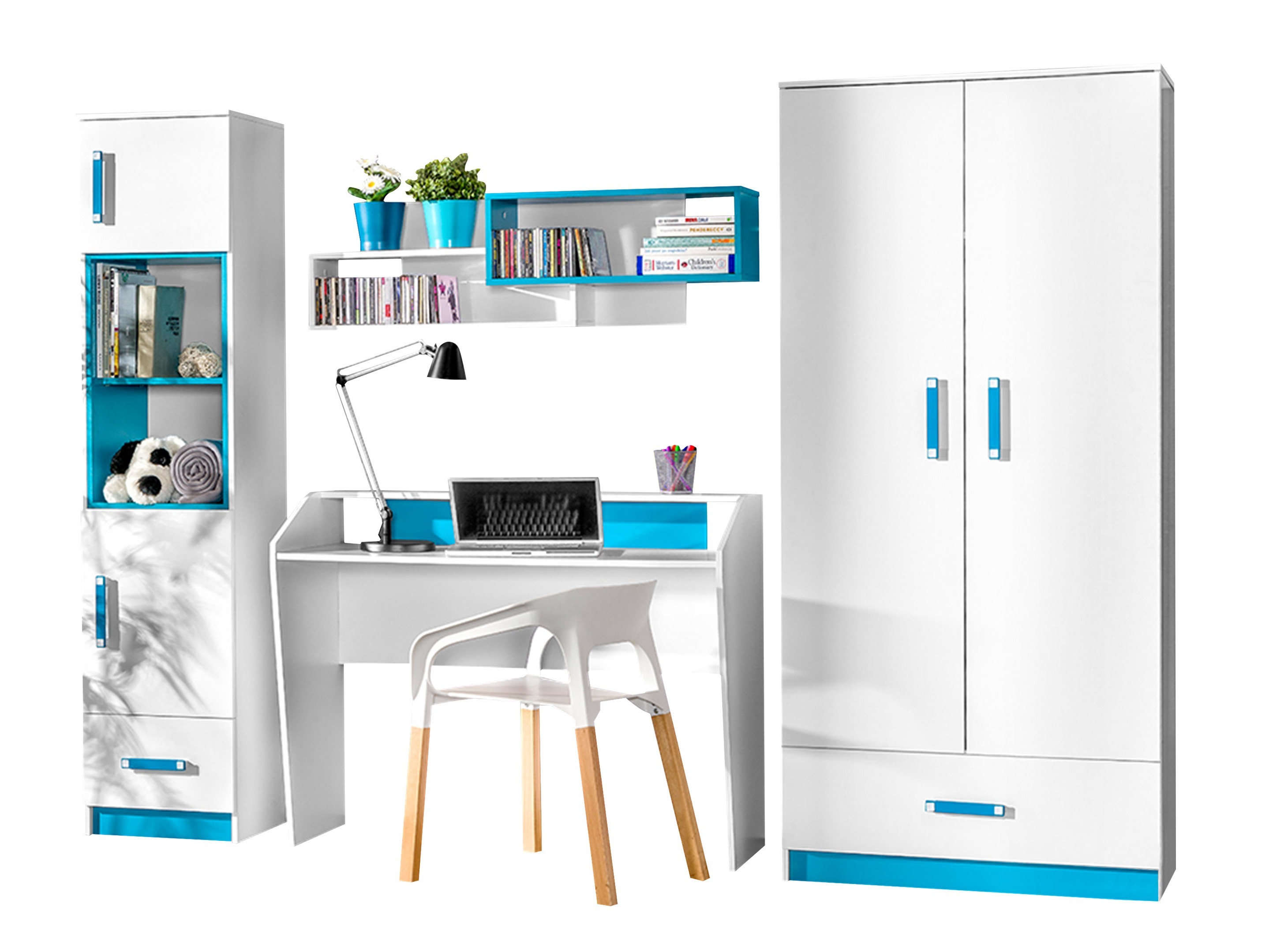 Conjuntos para quartos de criança Sorviru 106 (Branco + Turquesa)