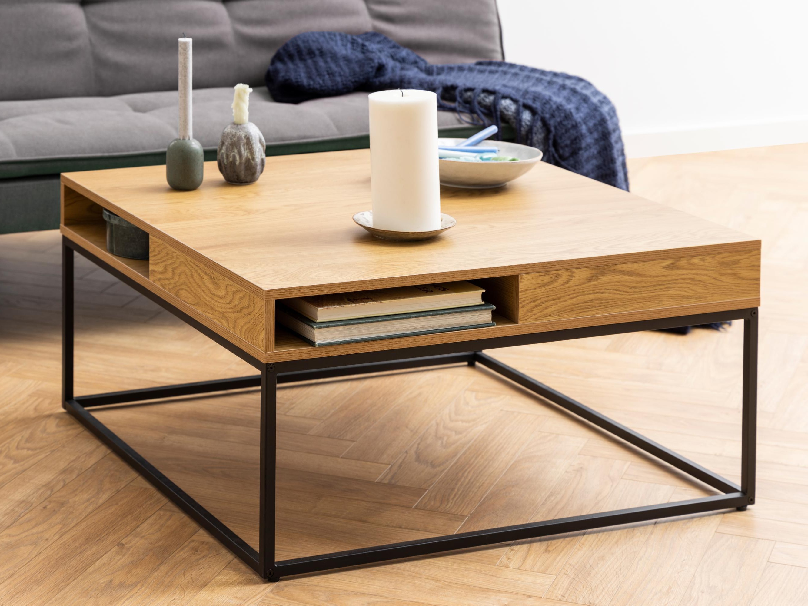 Mesa de centro Norsica 477 (Carvalho selvagem + Preto)