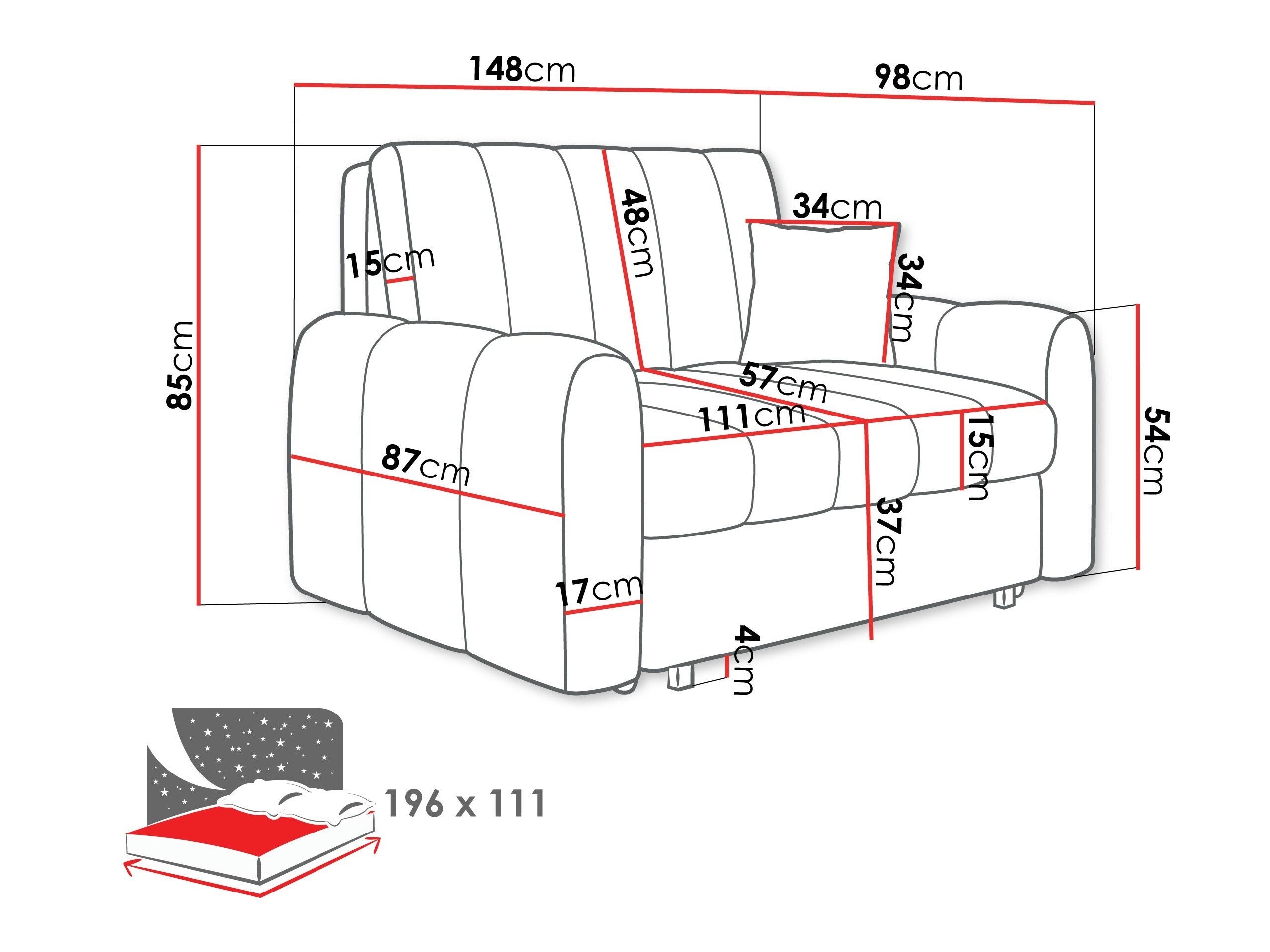 Sofá-cama Columbus 263 (Lumo 30)
