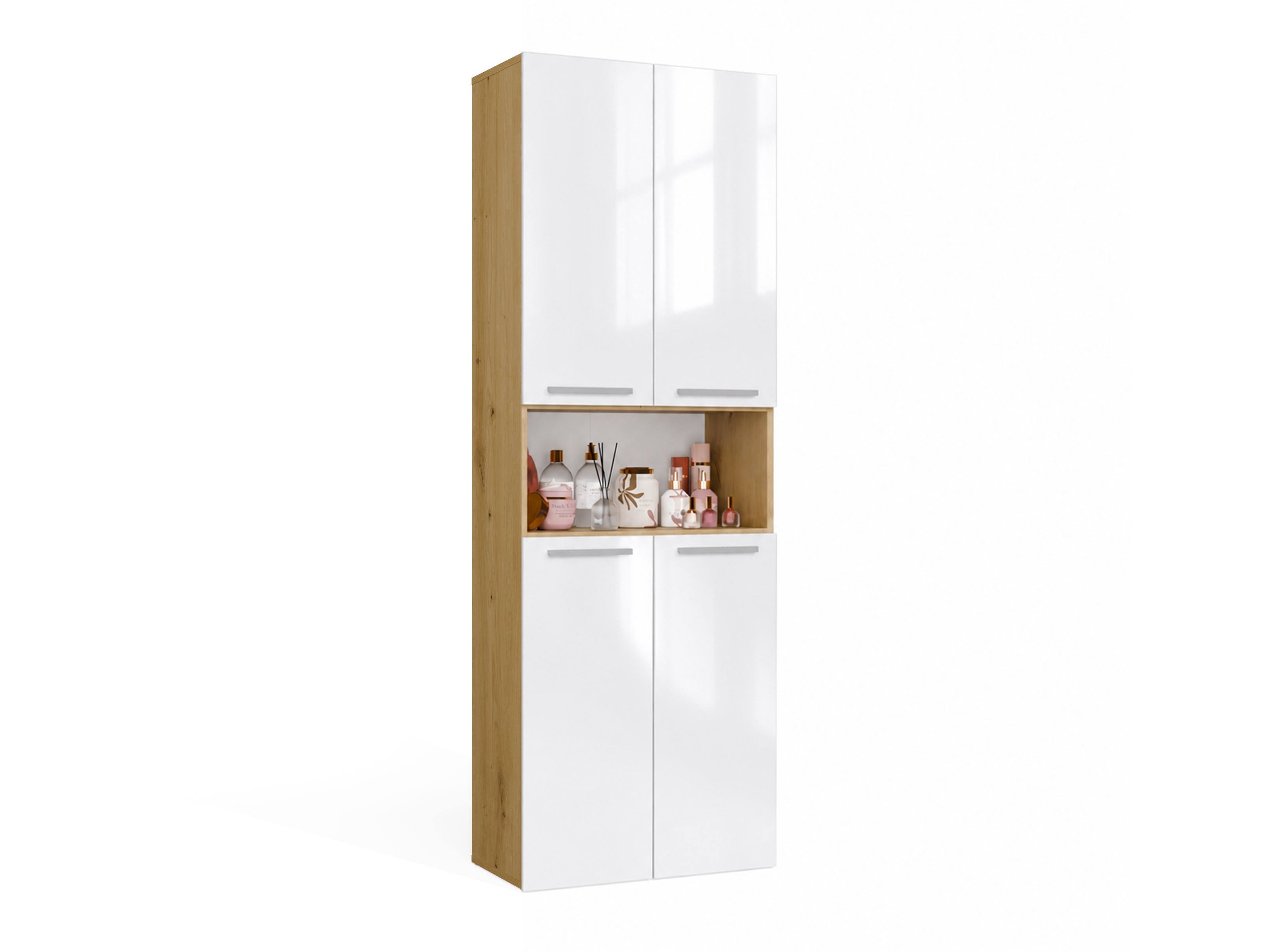 Armário colocado para casa de banho Nolmaru 101 (Carvalho Artisan + Branco brilhante)