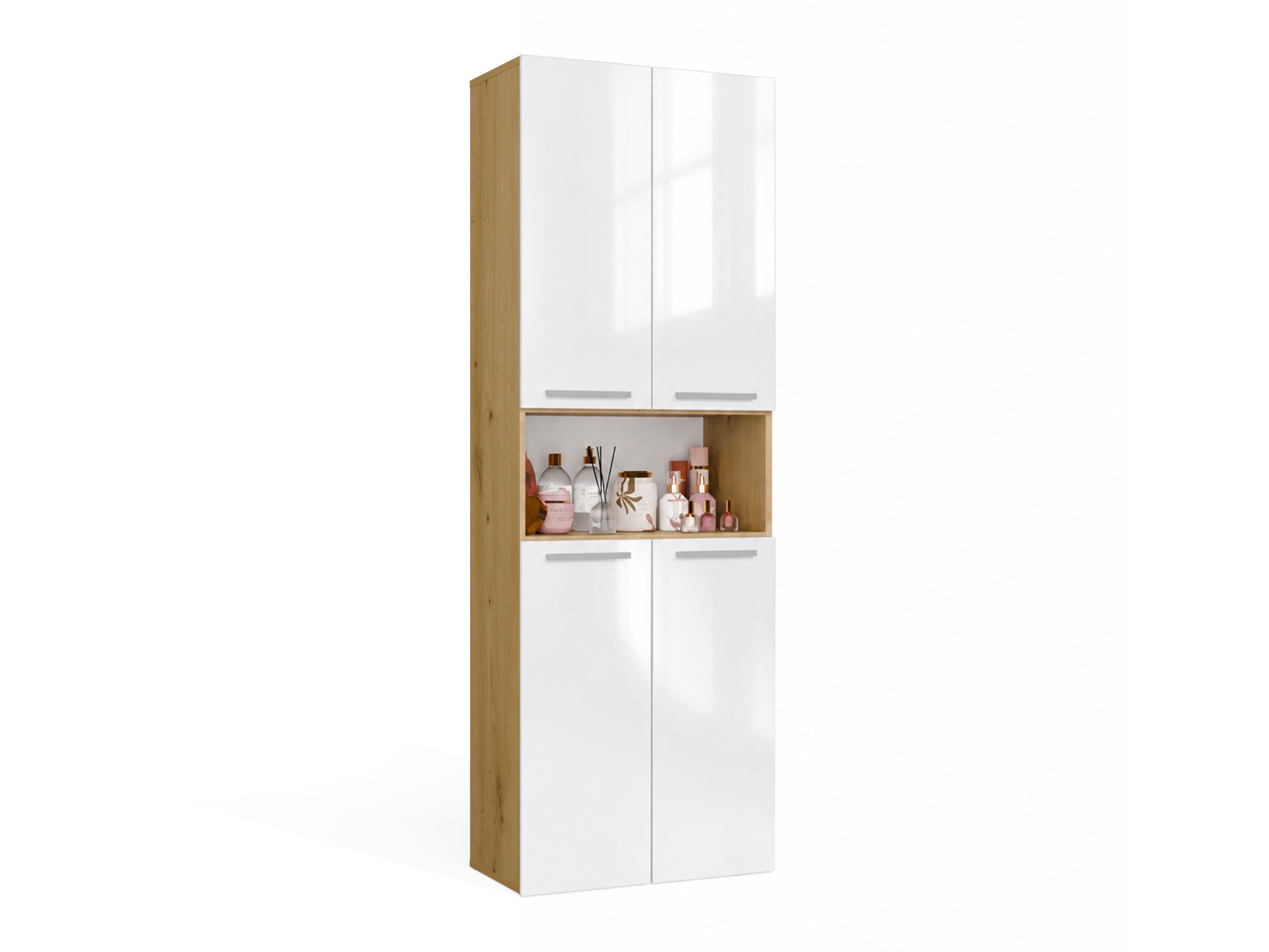 Armário colocado para casa de banho Nolmaru 103 (Carvalho Artisan + Branco brilhante)