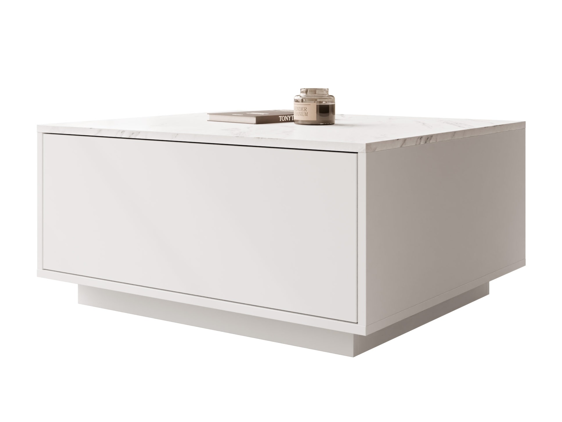 Mesa de centro Comfivo Unda (Marmore branco + Branco)