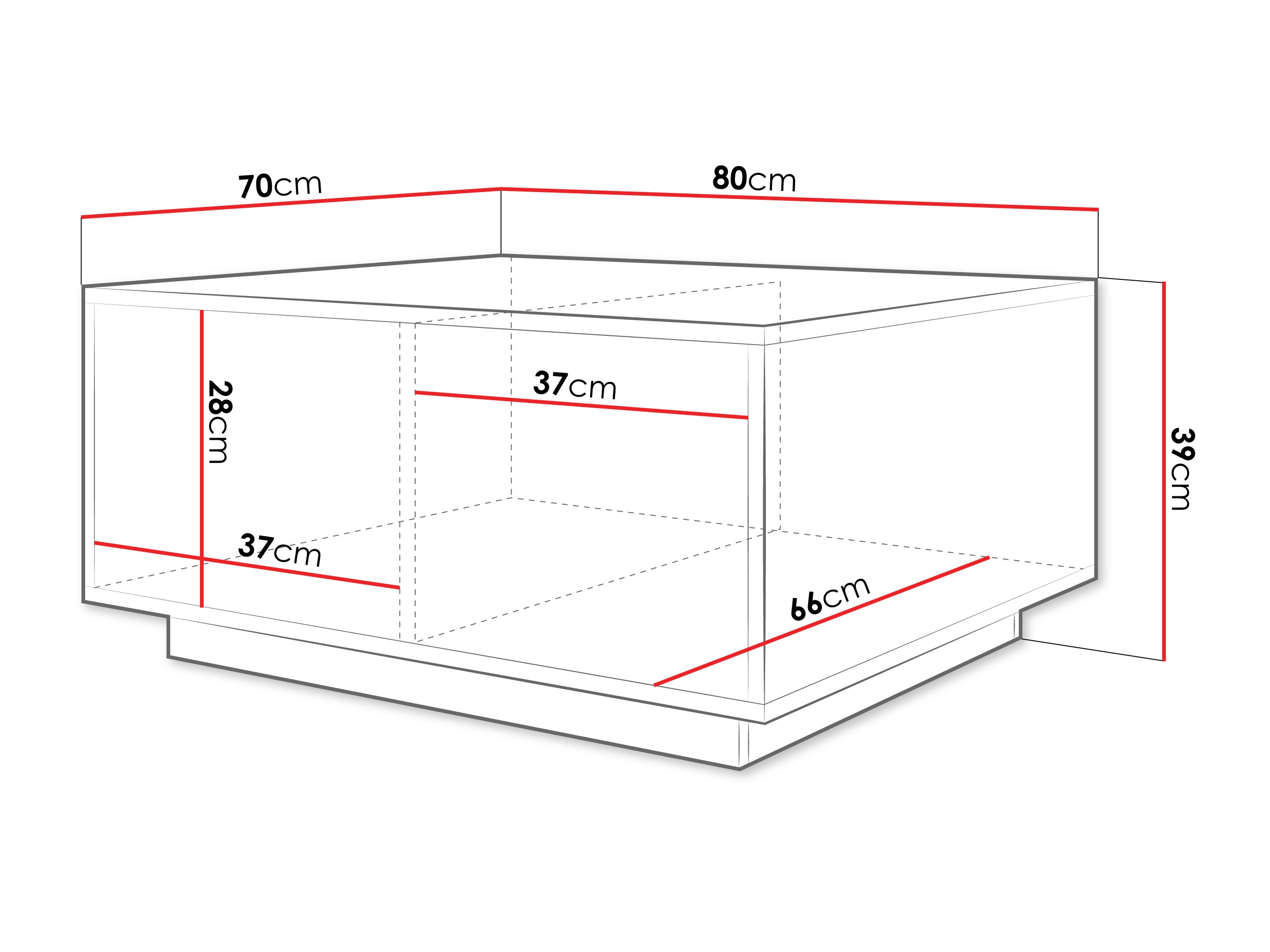 Mesa de centro Comfivo Unda (Marmore branco + Branco)