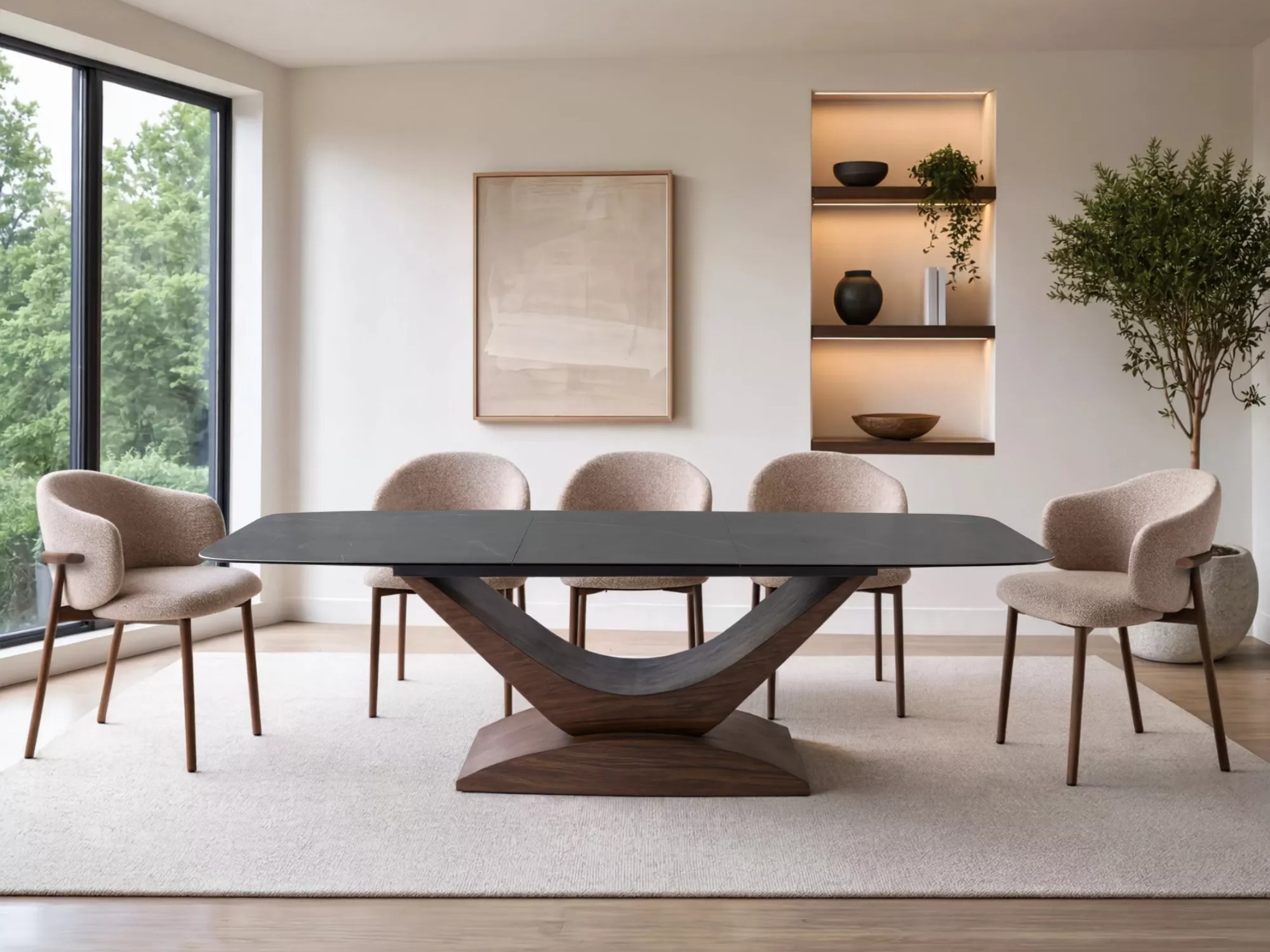 Mesa Detroit 1001 (Nogueira + Cinzento mármore)