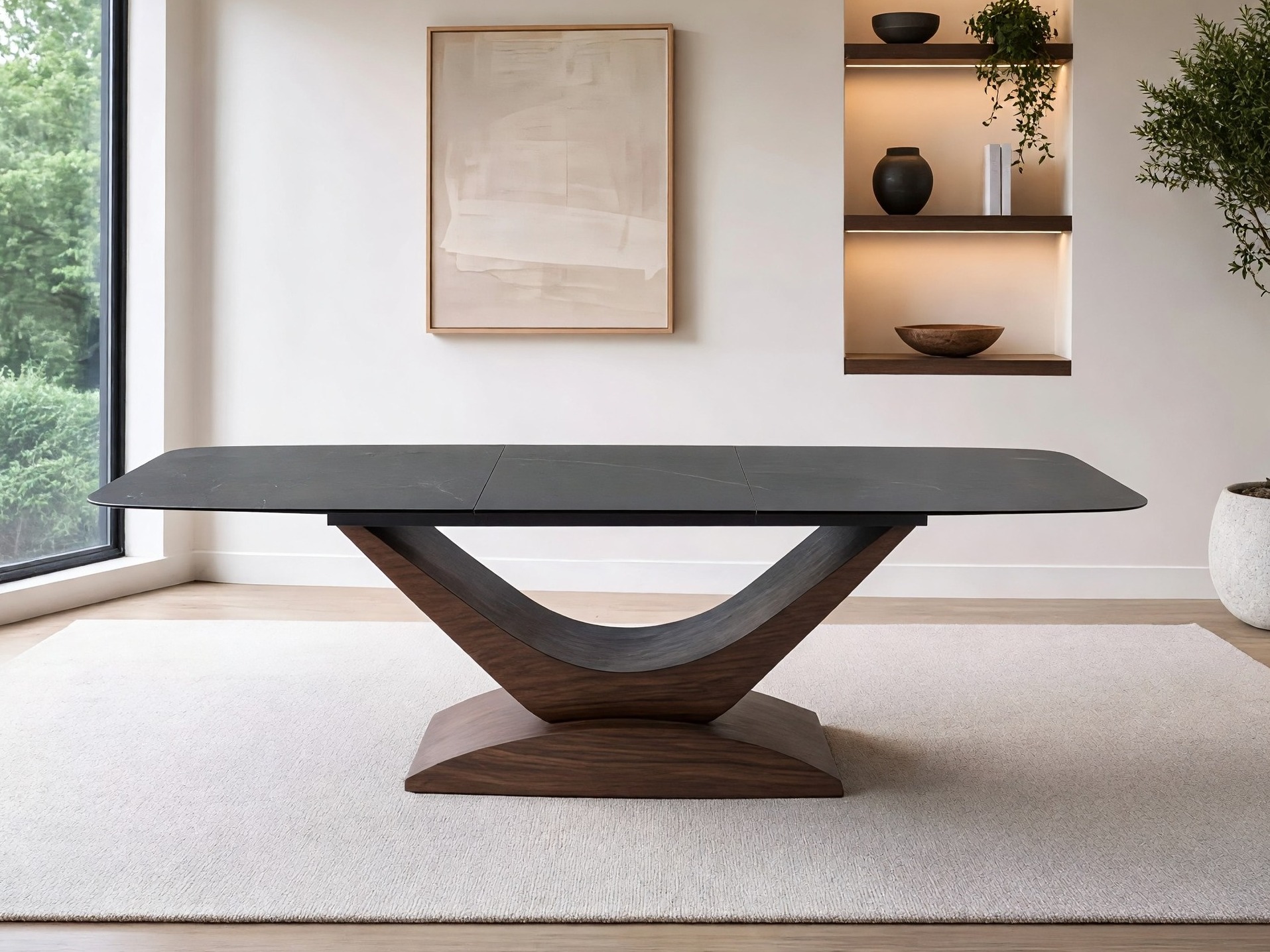 Mesa Detroit 1001 (Nogueira + Cinzento mármore)