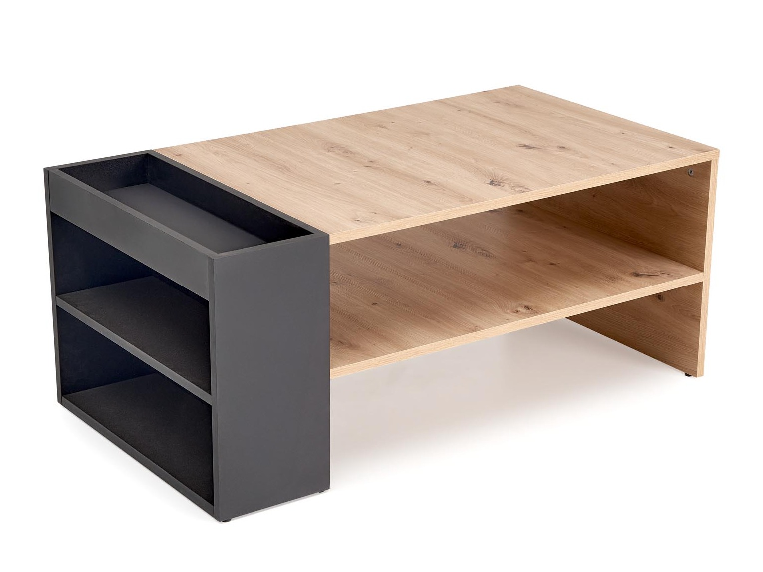 Mesa de centro Houston 1946 (Preto + Carvalho Artisan)