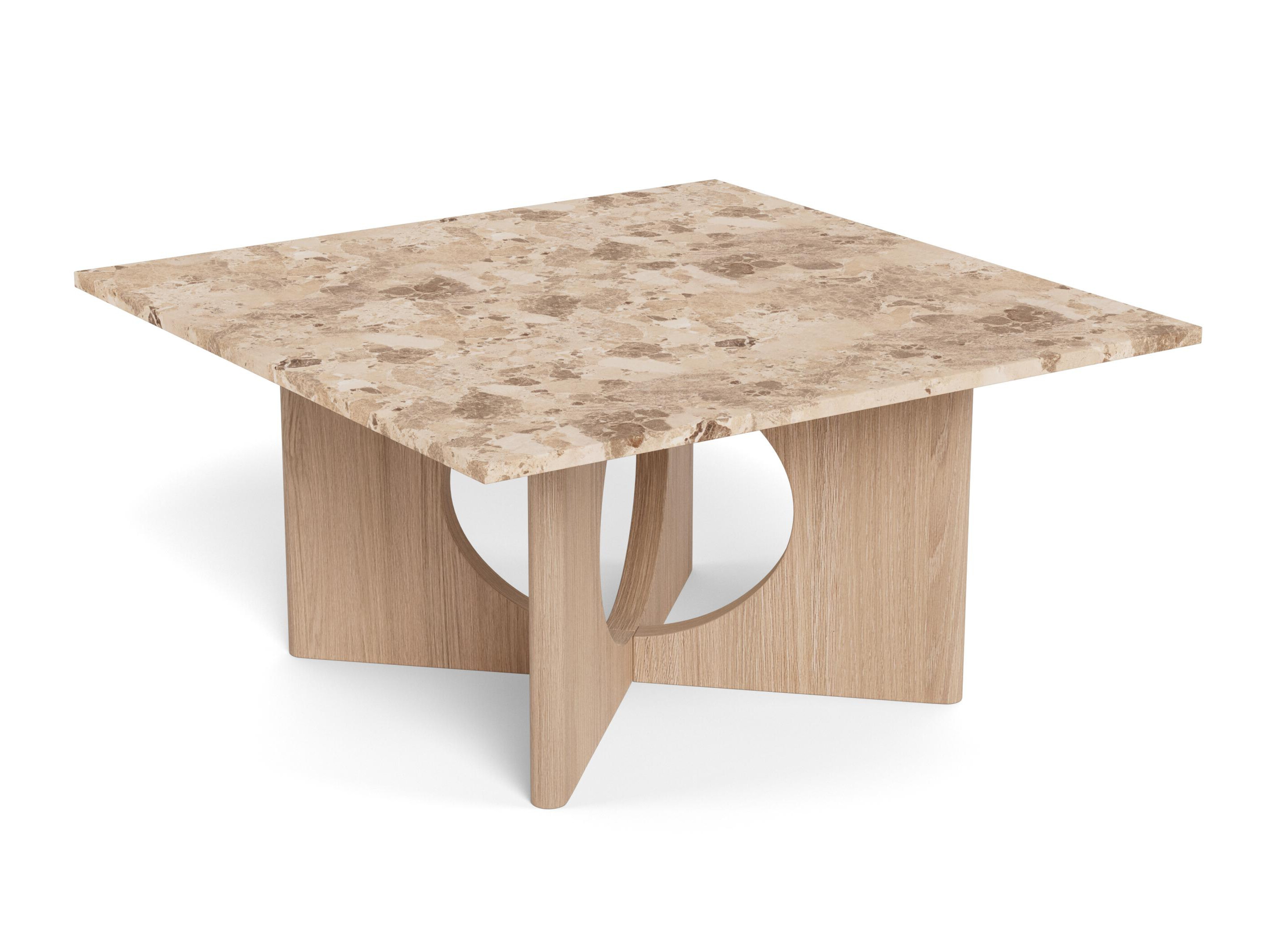 Mesa de centro Norsica 1098 (Carvalho claro + Mármore marrom)