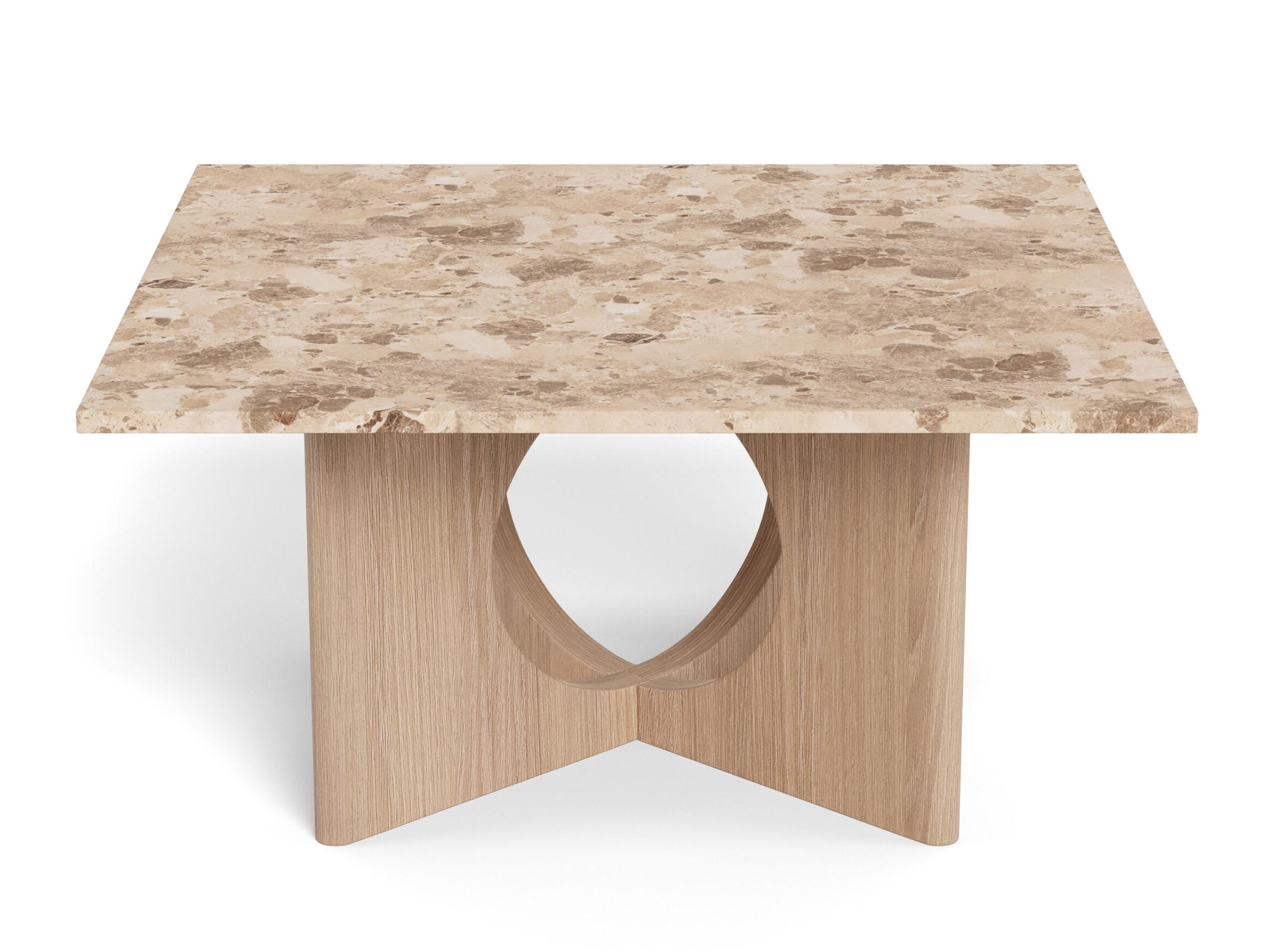 Mesa de centro Norsica 1098 (Carvalho claro + Mármore marrom)