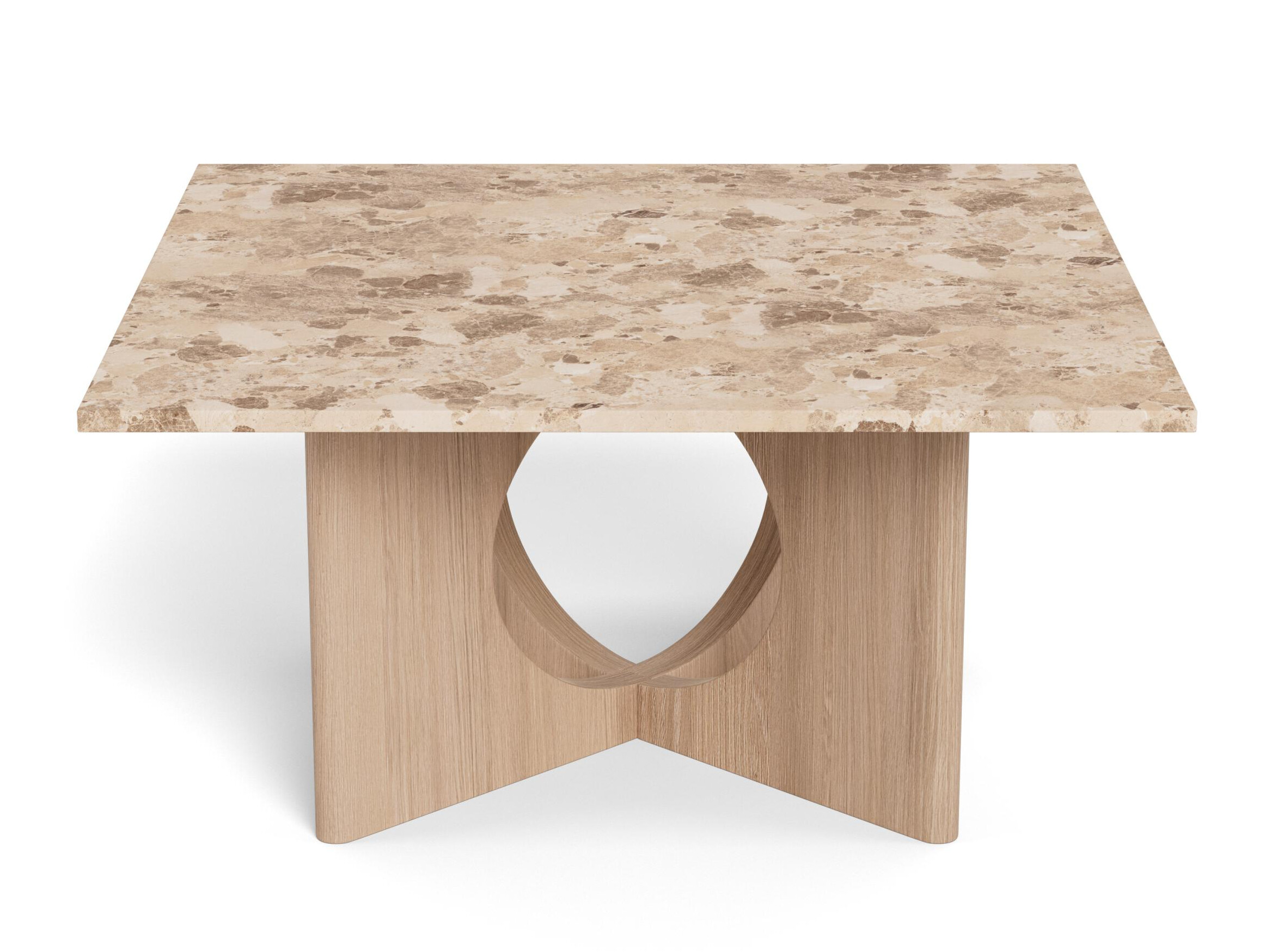 Mesa de centro Norsica 1098 (Carvalho claro + Mármore marrom)