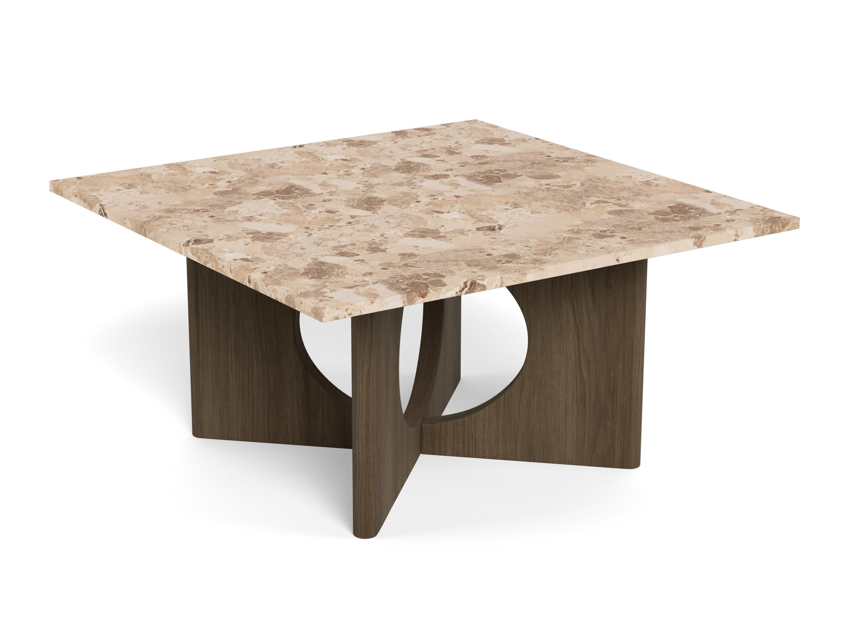 Mesa de centro Norsica 1098 (Carvalho escuro + Mármore marrom)